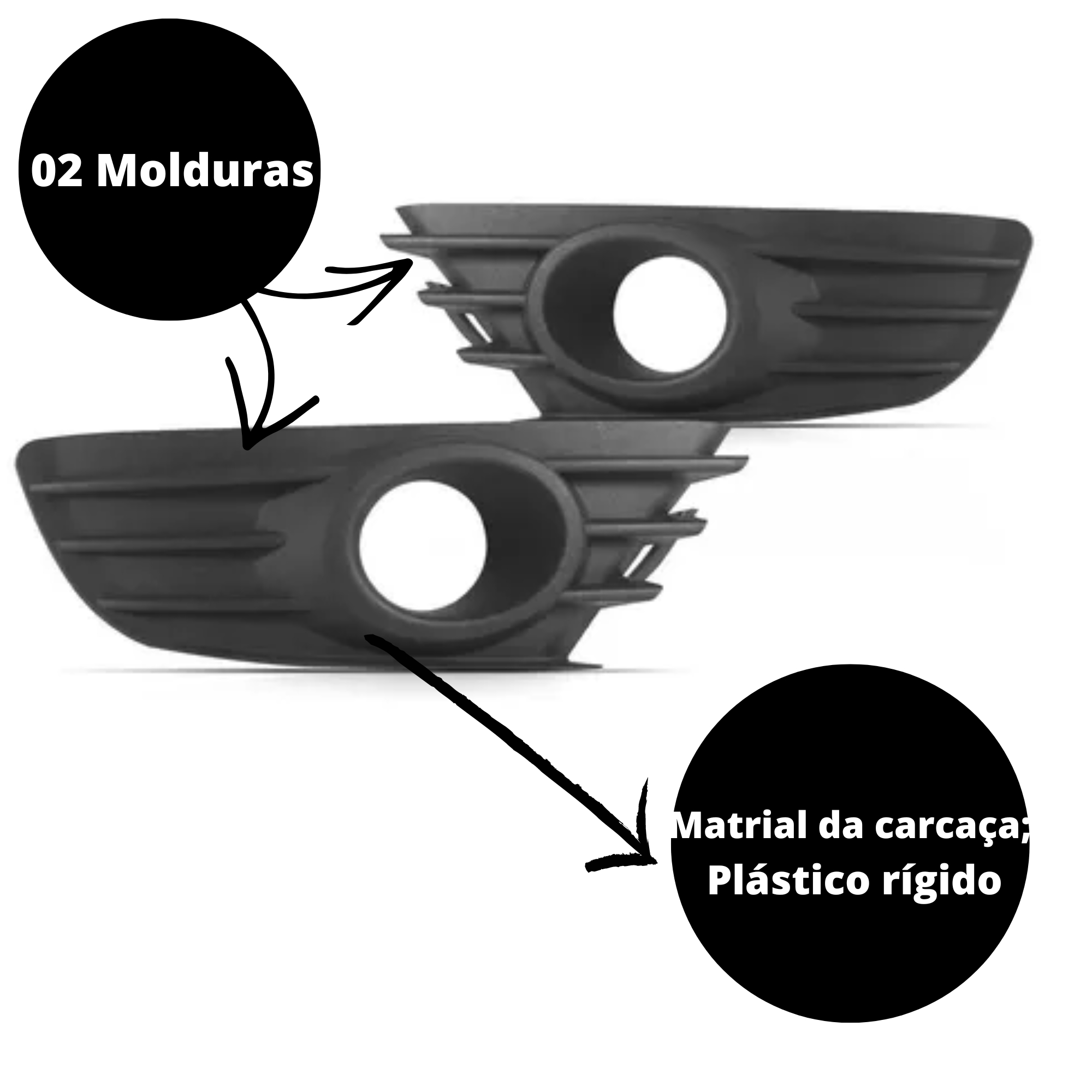 Kit Farol De Milha C4 Pallas 2008 2009 2010 2011 Moldura Preta Botão Alternativo Suits - STS1103CT