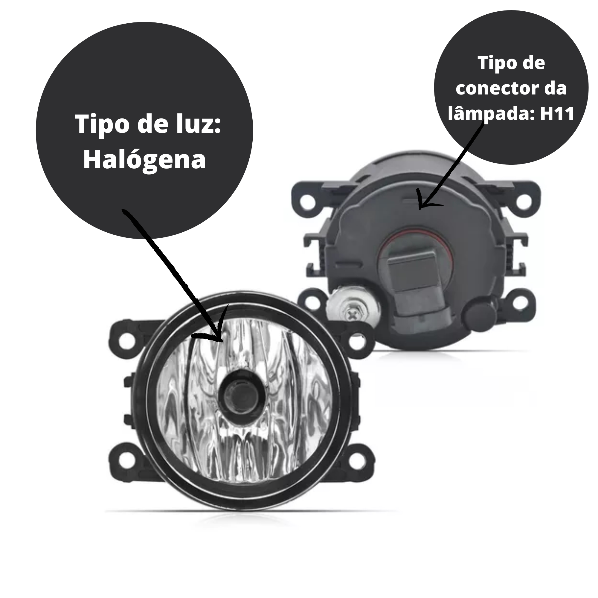 Kit Farol De Milha C4 Pallas 2008 2009 2010 2011 Moldura Preta Botão Alternativo Suits - STS1103CT