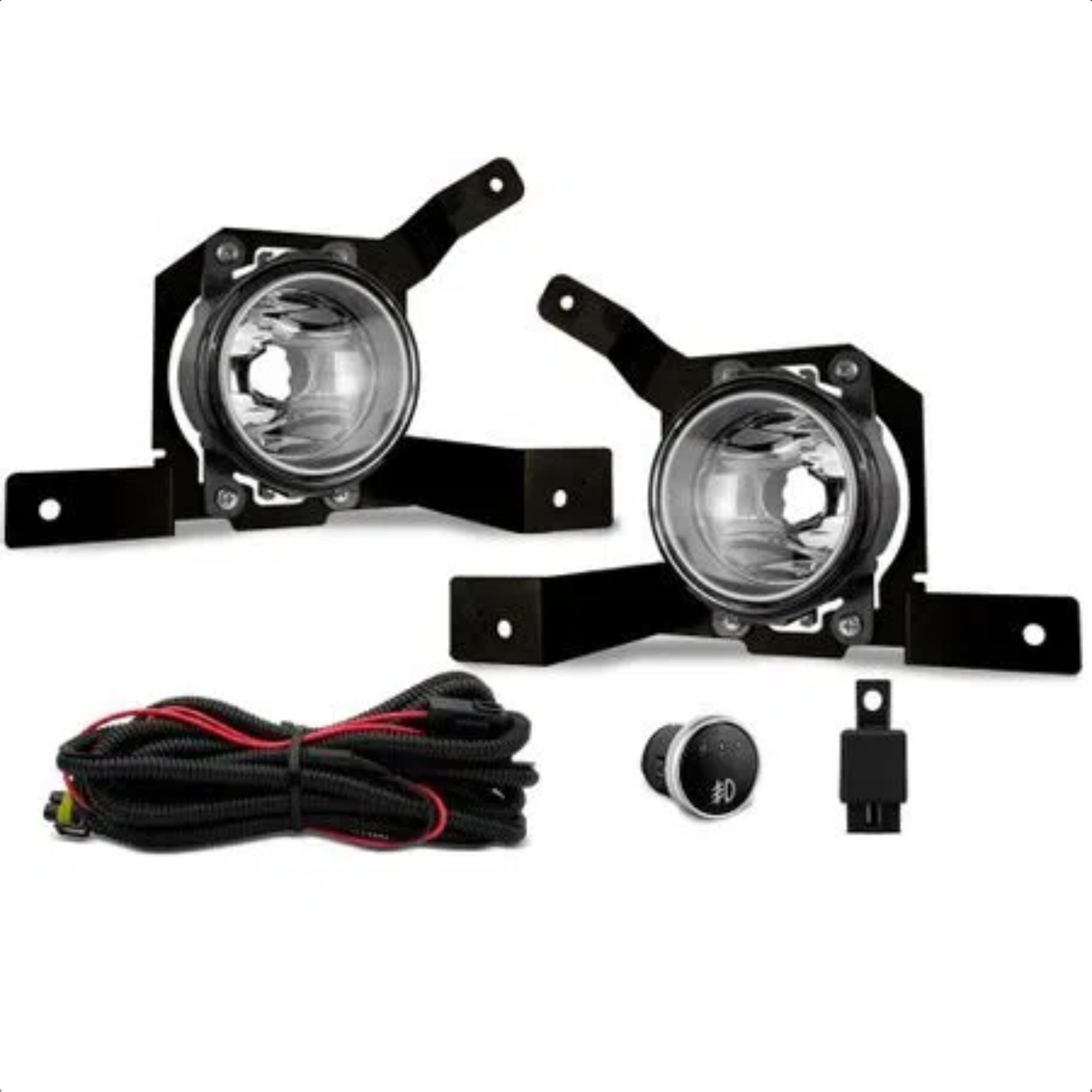 Kit Farol de Milha C3 2023 com Suporte Lente de Policabornato Botão Touch Suits - STS281