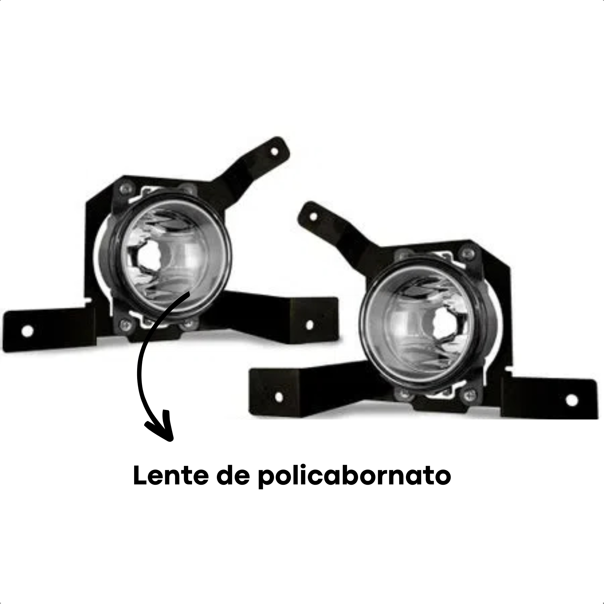 Kit Farol de Milha C3 2023 com Suporte Lente de Policabornato Botão Touch Suits - STS281