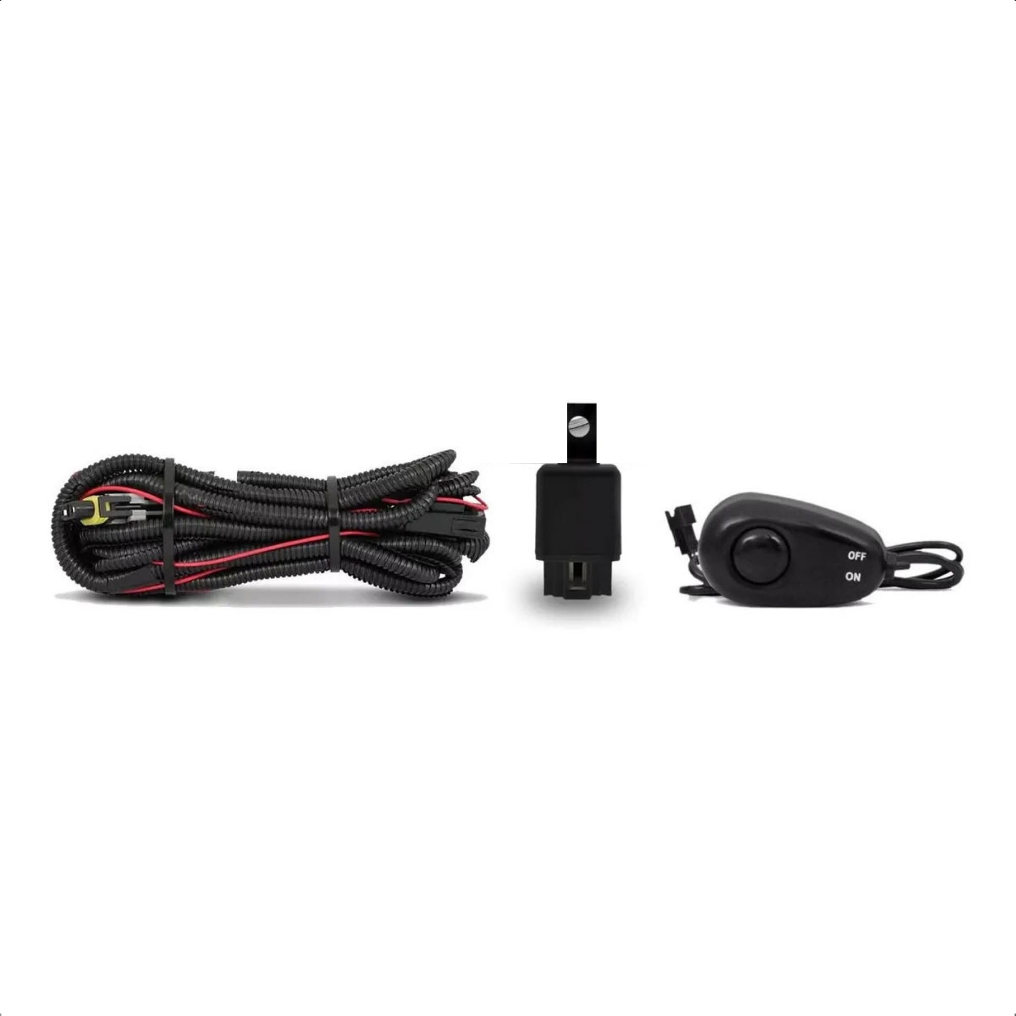 Kit Farol de Milha 307 Moldura Cromada Botão Alternativo Colante Farois LD e LE Suits - STS801PG