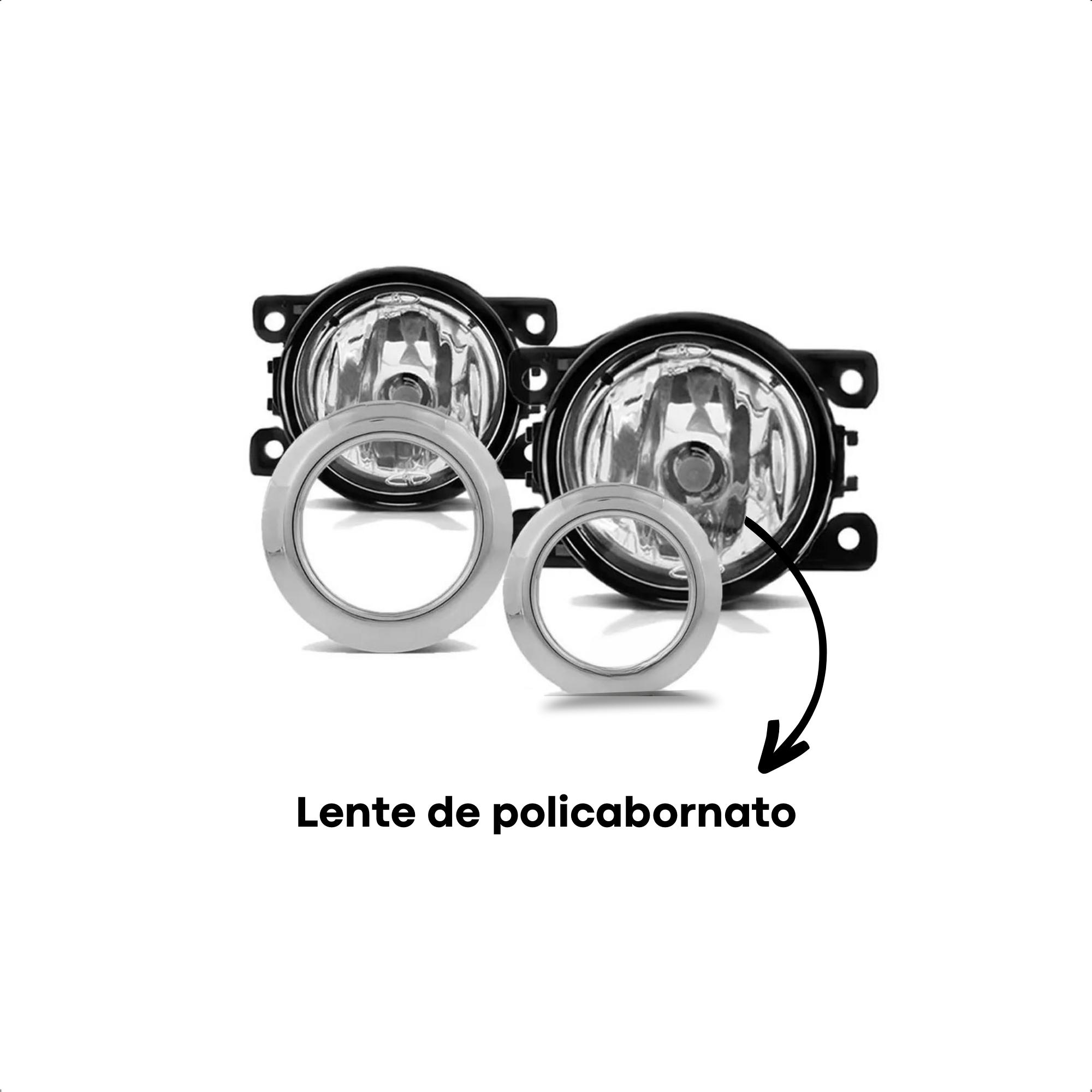 Kit Farol de Milha 307 Moldura Cromada Botão Alternativo Colante Farois LD e LE Suits - STS801PG