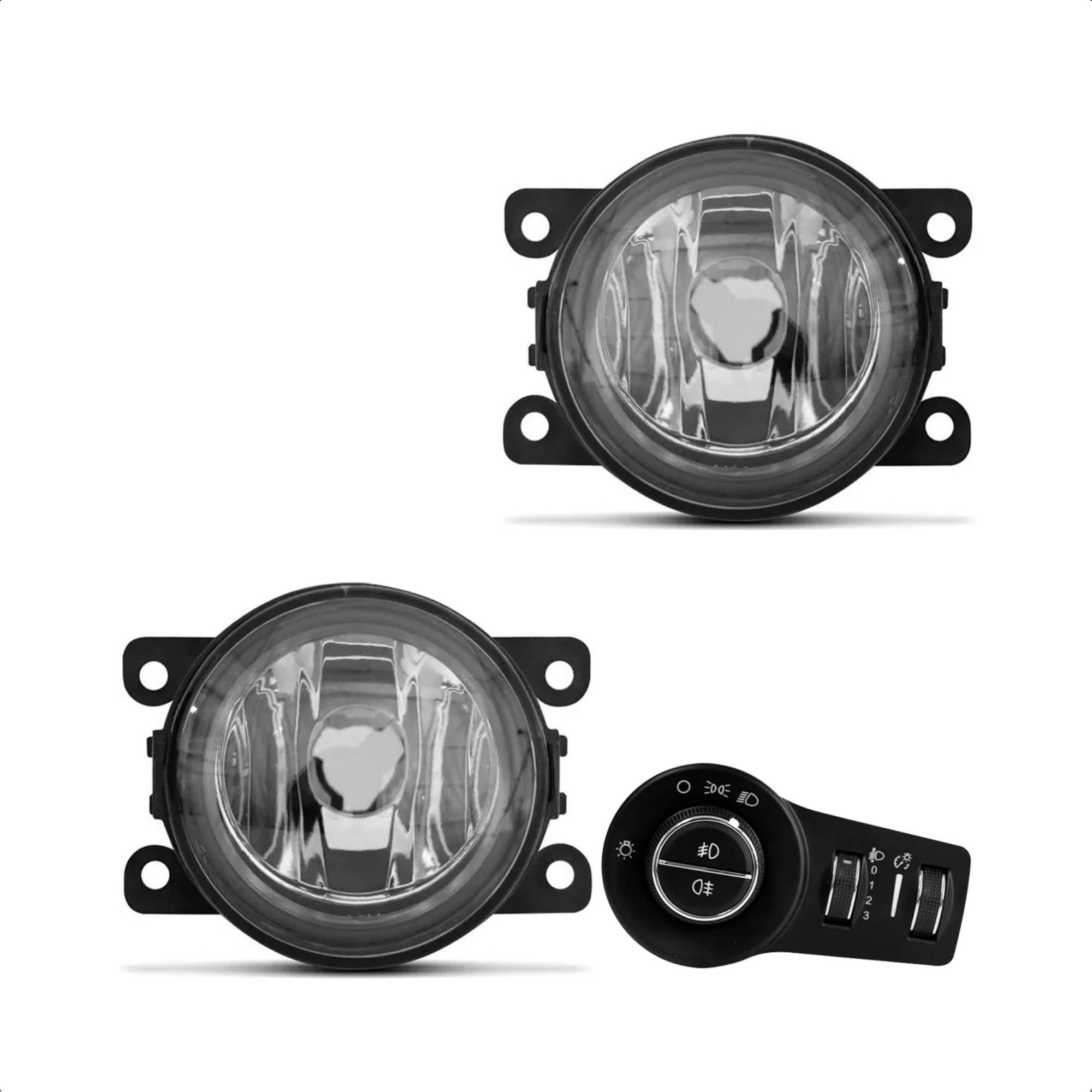 Kit Farol de Milha Renegade 2019 a 2020 sem Moldura Lente Vidro Botão Modelo Fabrica Suits - STS094JP