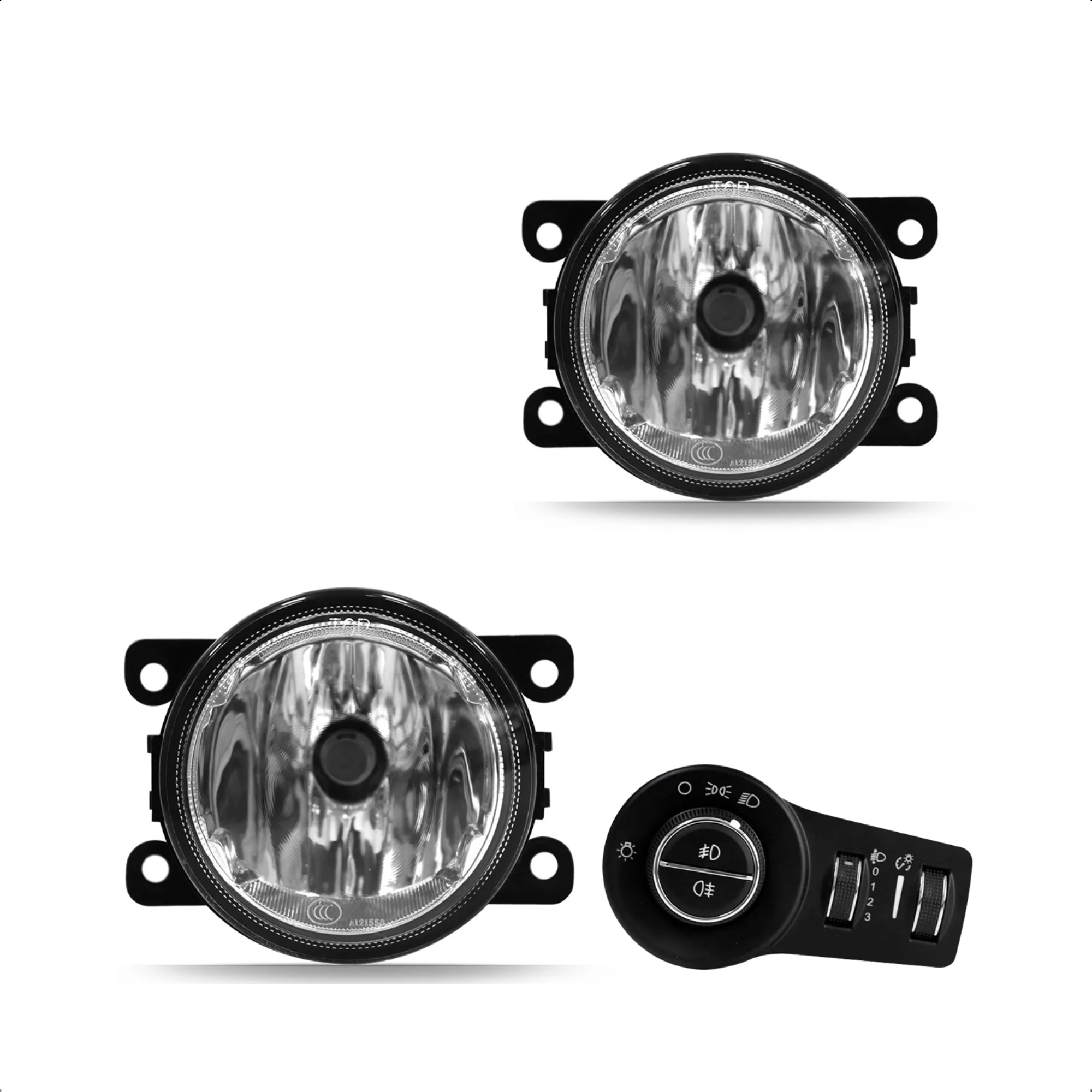 Kit Farol de Milha Renegade 2019 a 2020 Aro Farol de Led Botão Modelo de Fabrica - Suits STS096JP
