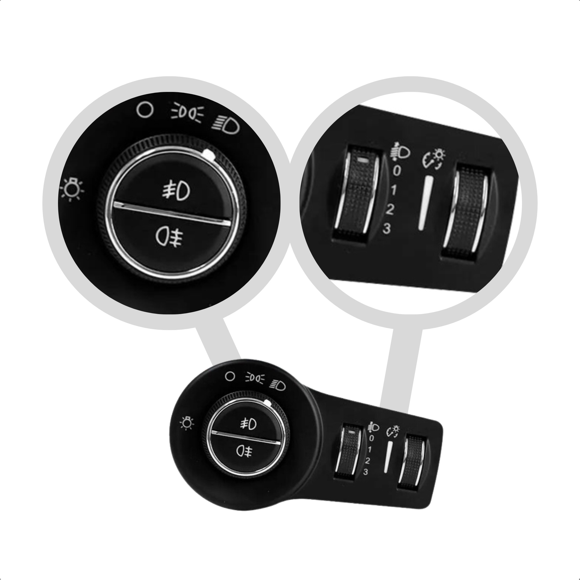 Kit Farol de Milha Renegade 2019 a 2020 Aro Farol de Led Botão Modelo de Fabrica - Suits STS096JP