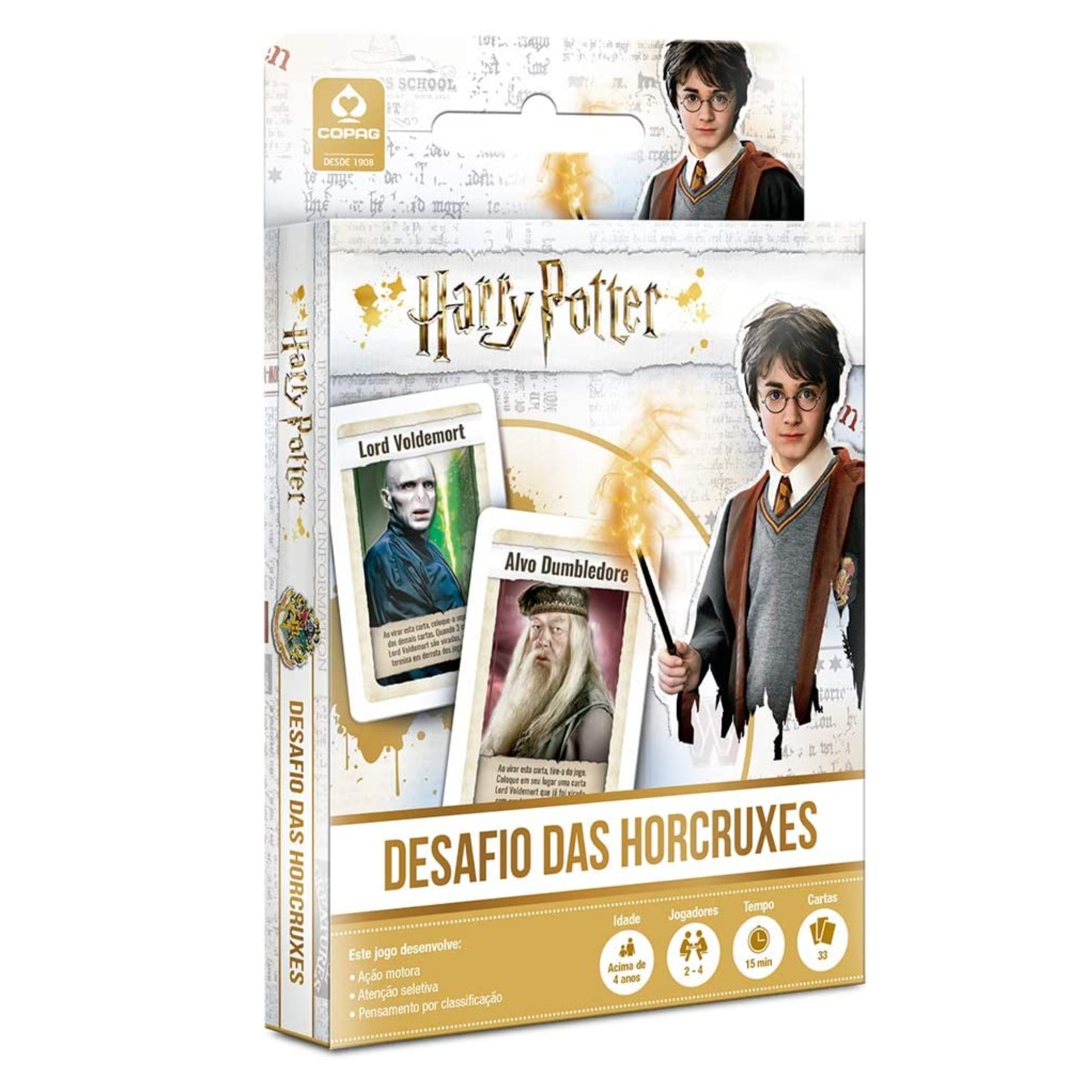 COMP Kit Brinquedo Jogo de Tabuleiro Harry Potter Clássicos com Baralho + Jogo Carton Harry Potter Desafio Das Horcruxes