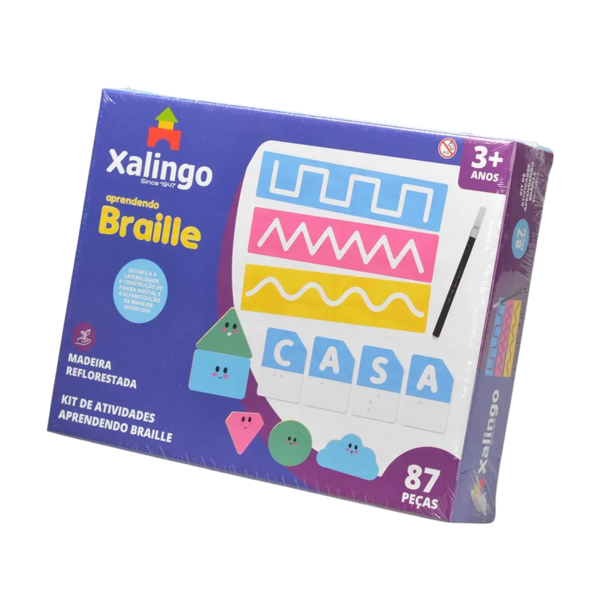 Brinquedo Kit de Atividades Aprendendo Braille 87 peças Xalingo - 17610