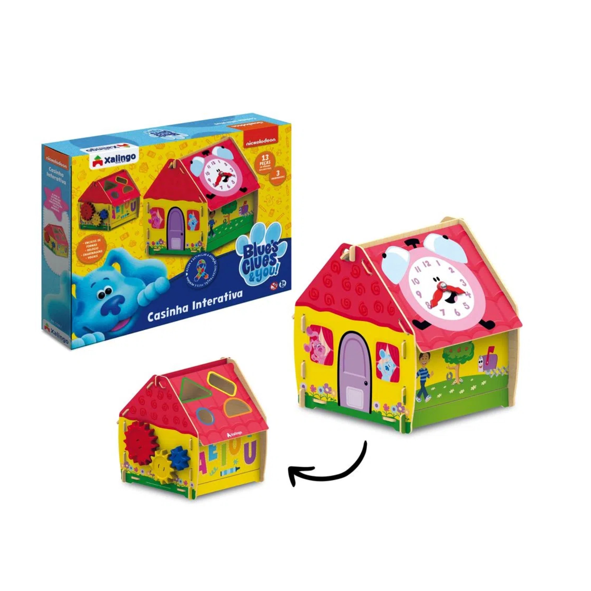 Brinquedo Casinha Interativa Blues Clues com 13 Peças Xalingo - 55387