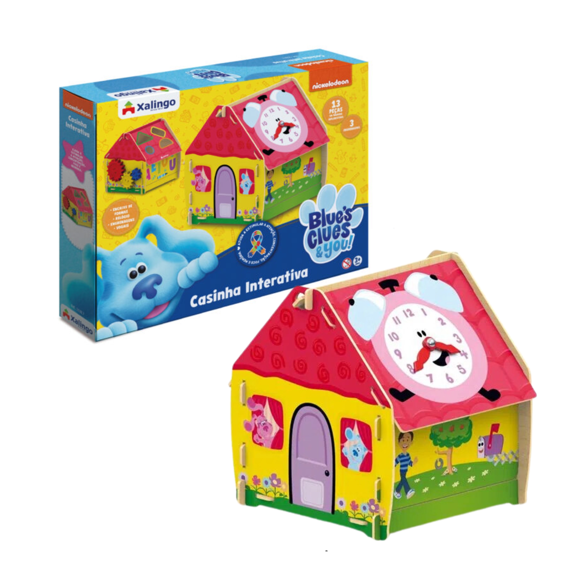 Brinquedo Casinha Interativa Blues Clues com 13 Peças Xalingo - 55387