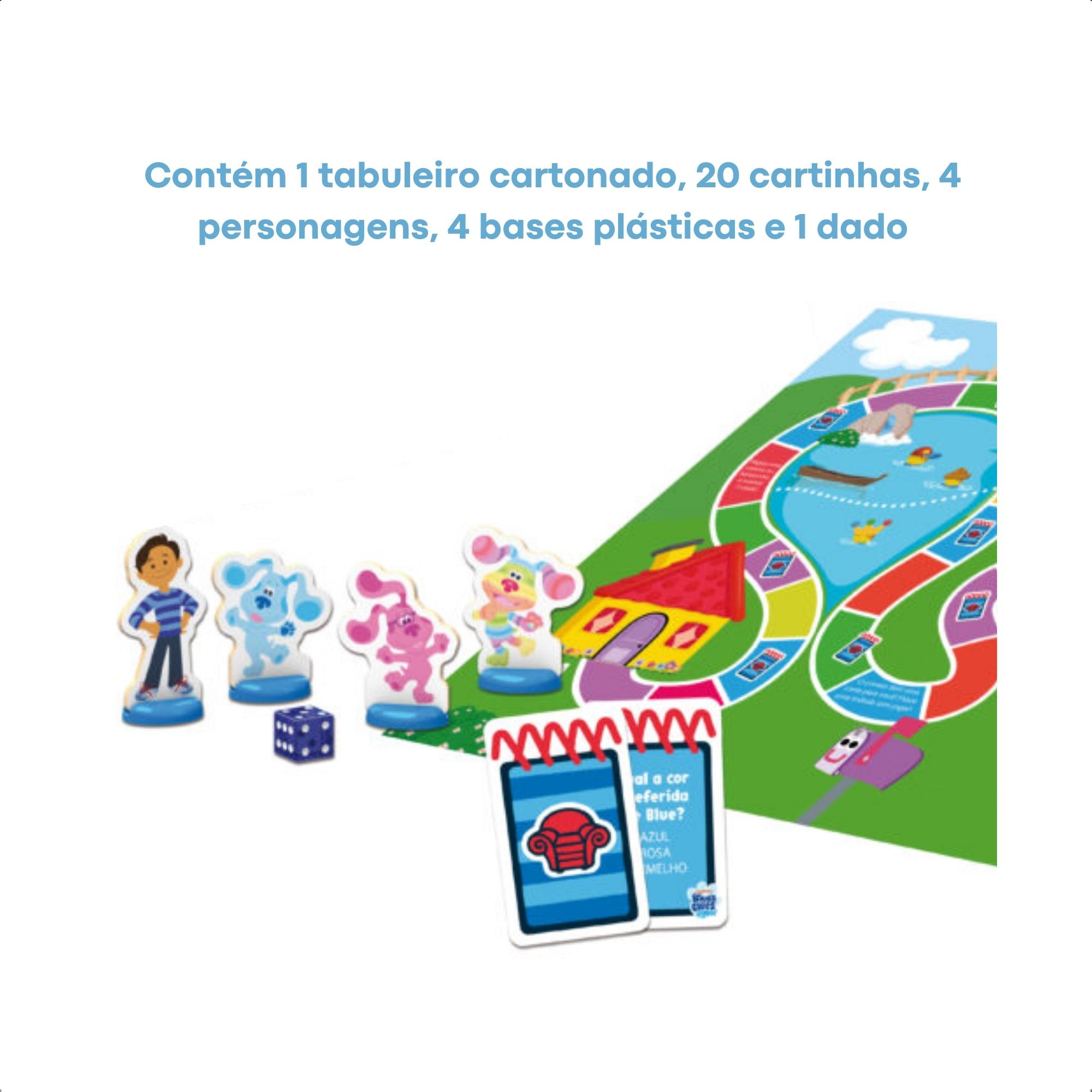 Jogo Brinquedo de Tabuleiro Blue's Clues 30 Peças Desenvolve Atenção Coordenação Xalingo 55398