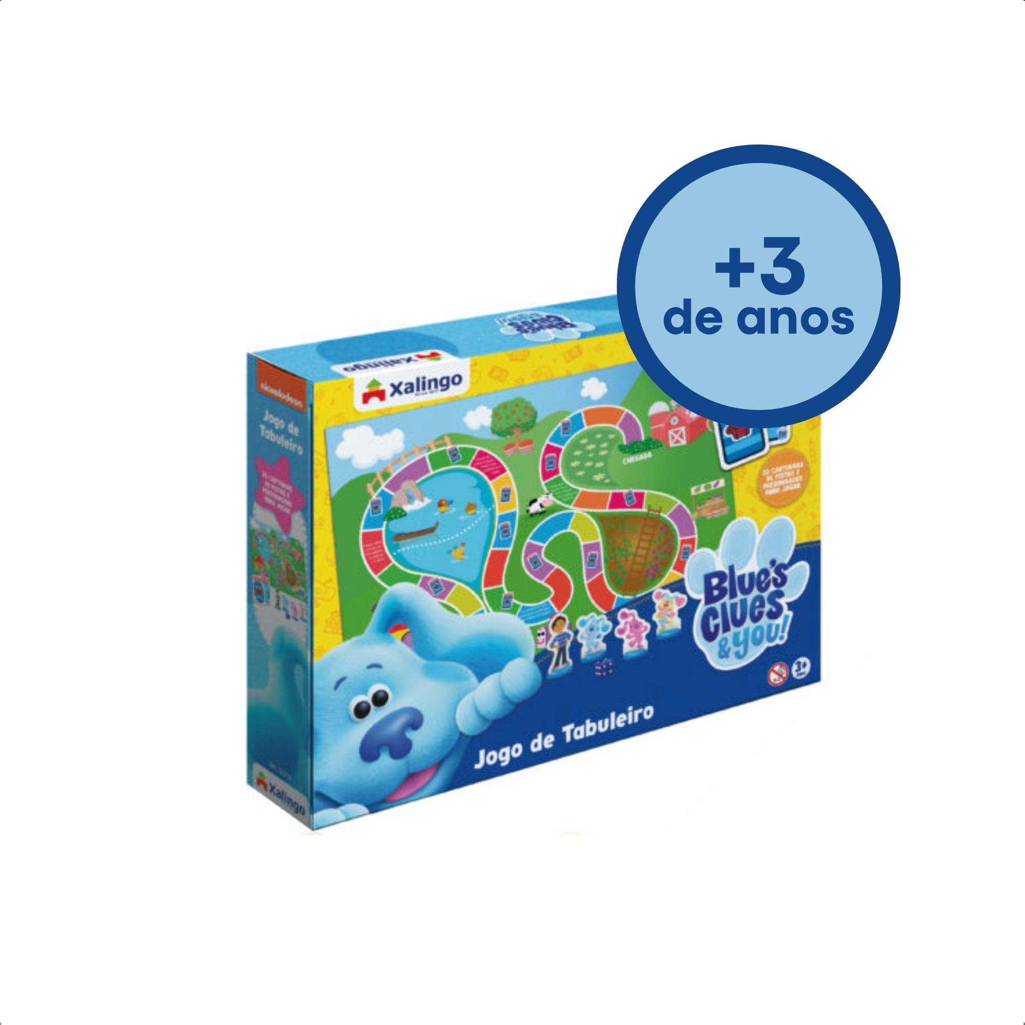 Jogo Brinquedo de Tabuleiro Blue's Clues 30 Peças Desenvolve Atenção Coordenação Xalingo 55398