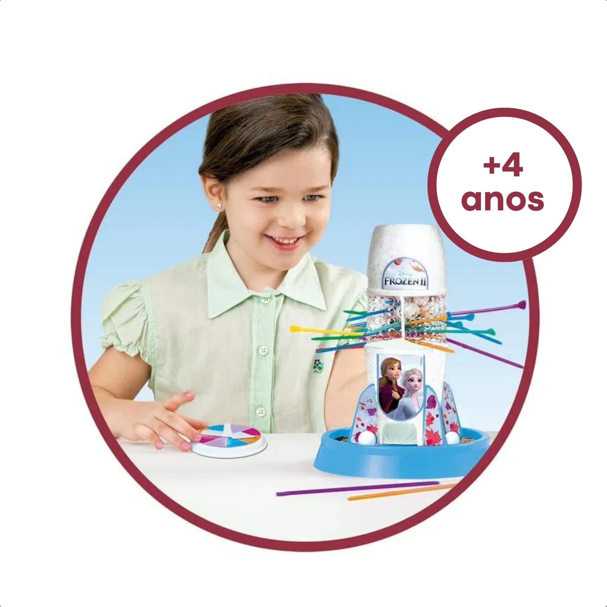 Brinquedo infantil Jogo Tira Vareta Frozen 2 em Plástico c/ Roleta e Bolinhas Elka - 1133