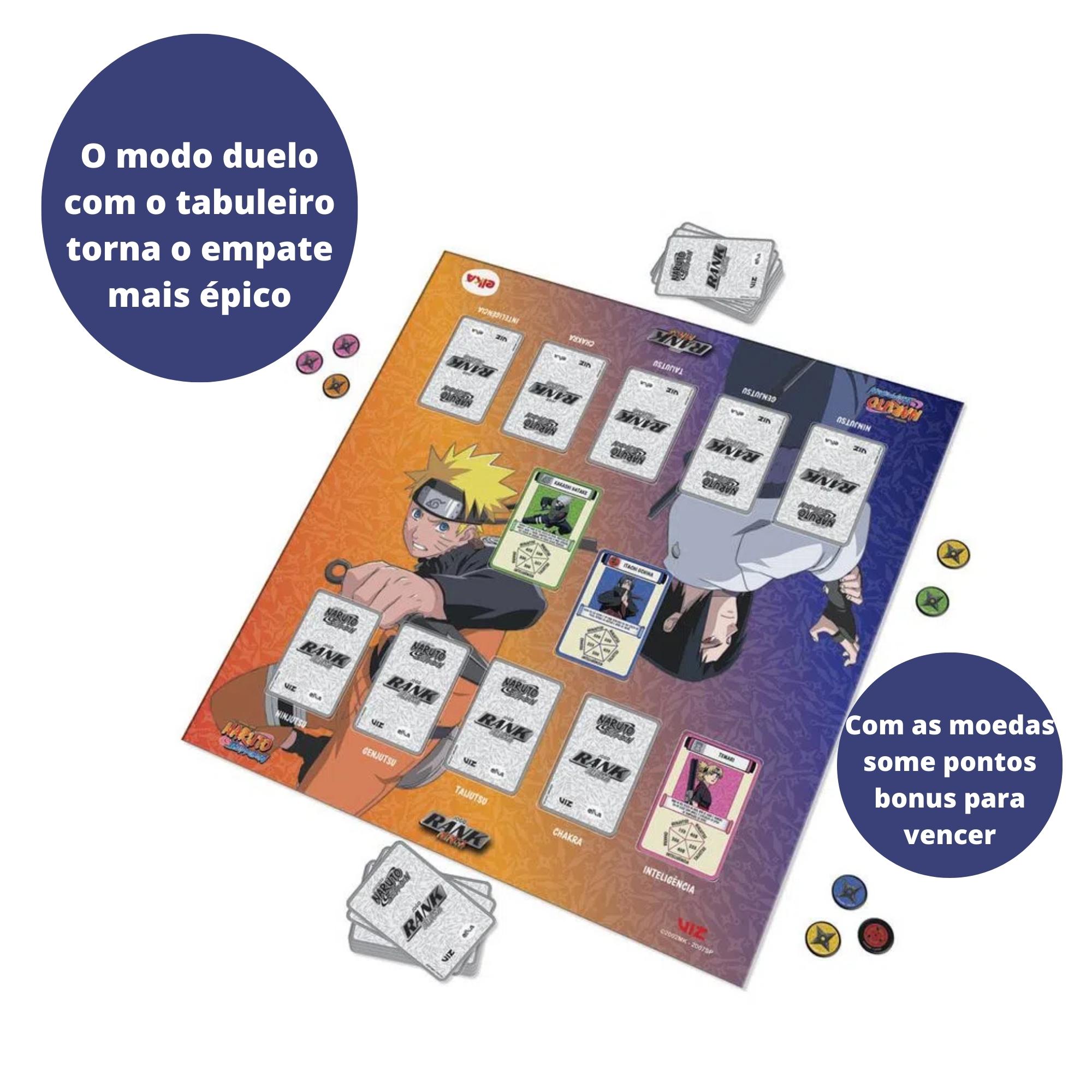 Brinquedo Jogo De Tabuleiro Infantil Rank Ninja Naruto Shippuden com 55 Cartas Elka - 1189