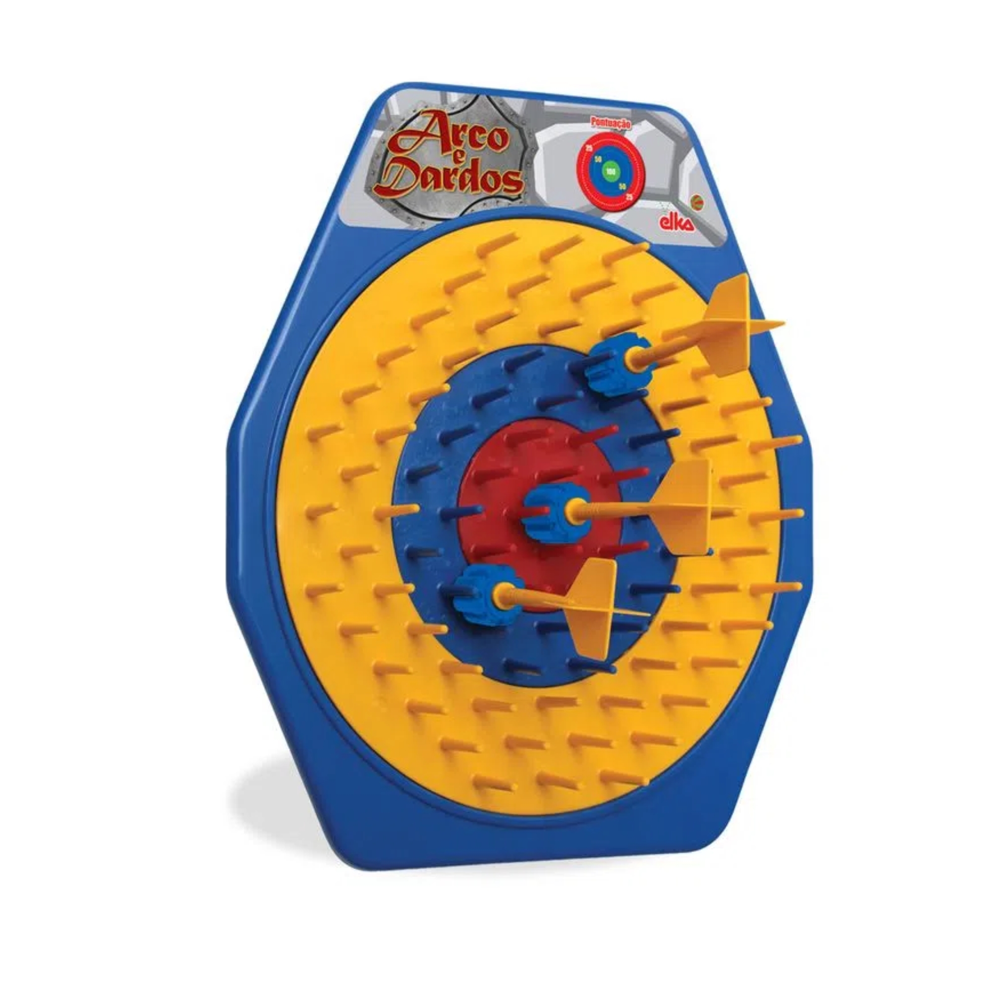Brinquedo Infantil Acerte o Alvo c/ Arco e 4 Dardos 48cm em Plástico +6 Anos Elka - 463