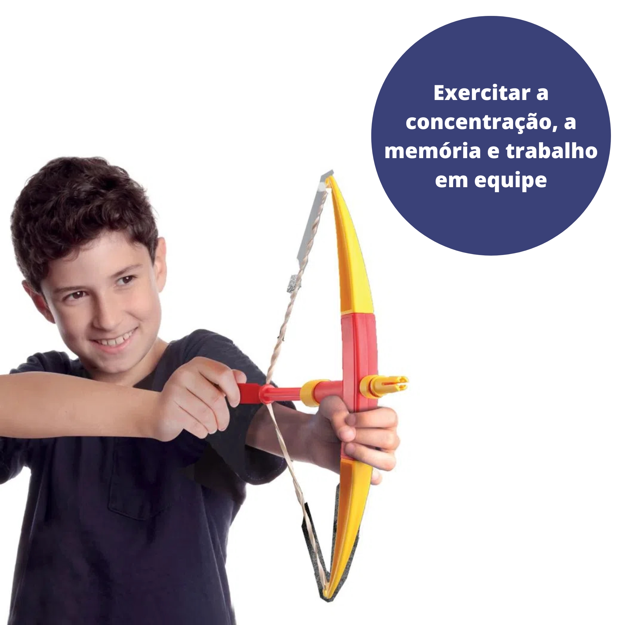 Brinquedo Infantil Acerte o Alvo c/ Arco e 4 Dardos 48cm em Plástico +6 Anos Elka - 463
