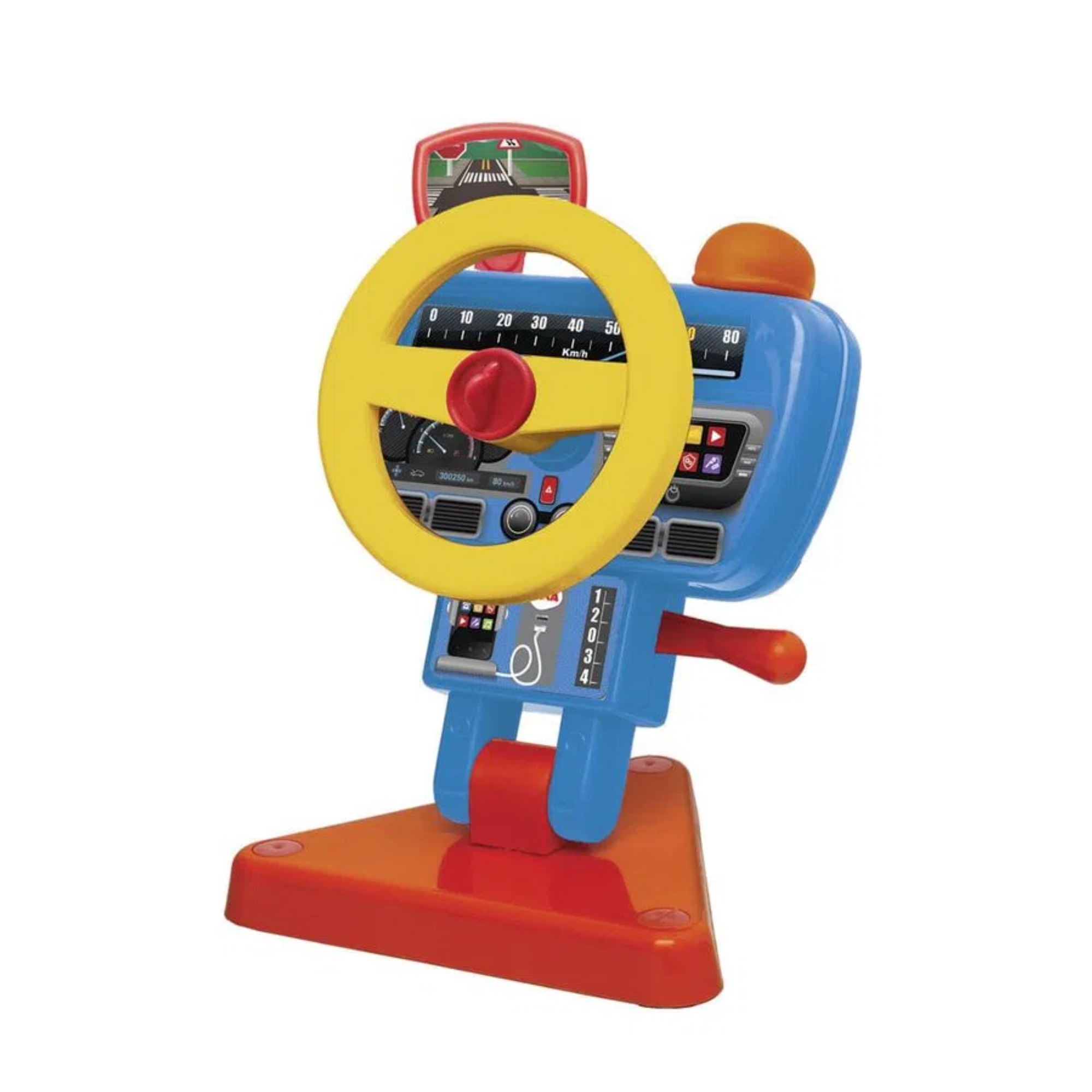 Brinquedo Infantil Volante Fom Fom 26cm em Plástico c/ Buzina, Marcha e Chave Elka - 1181