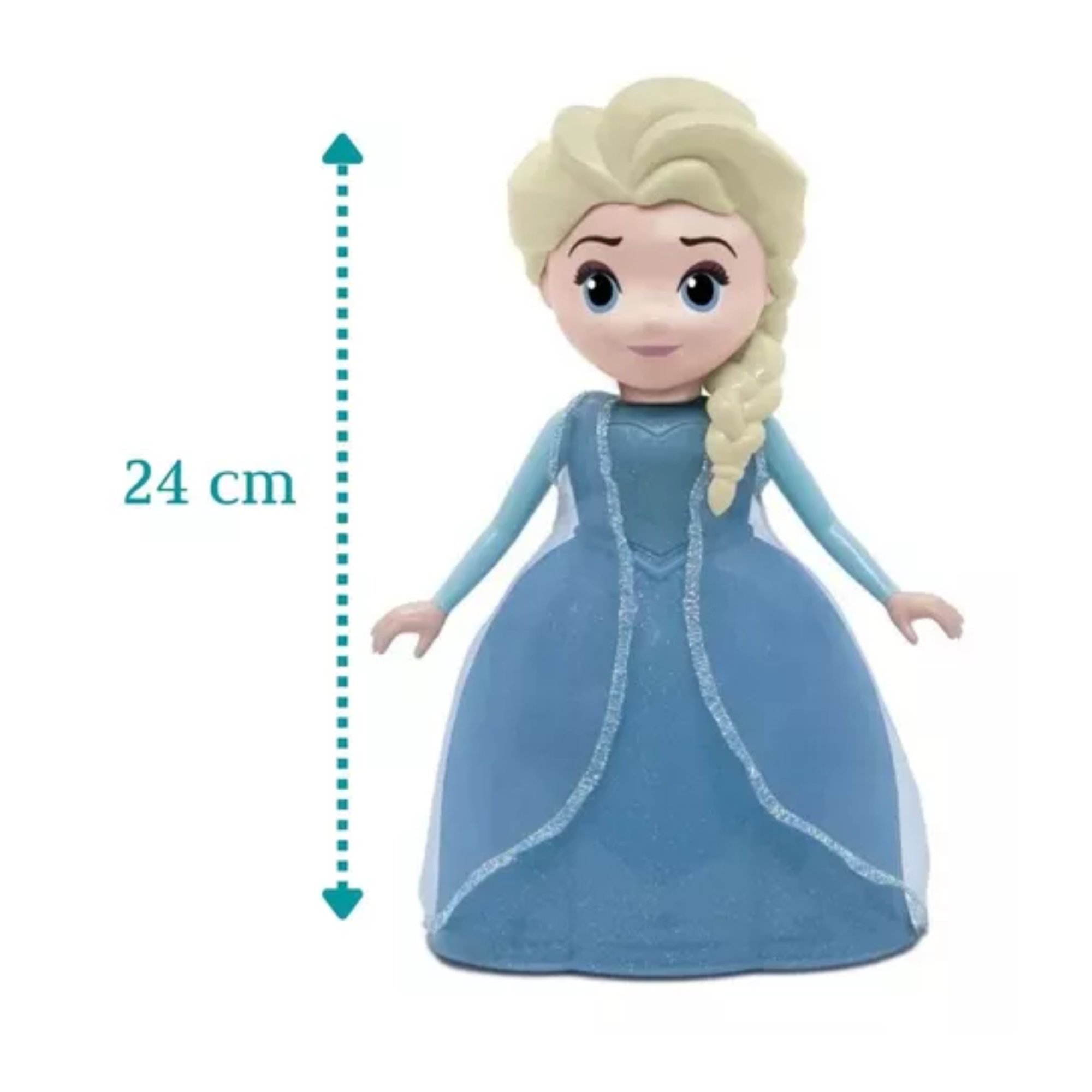 Boneca Frozen Elsa com Som 24cm Fala Frases do Filme Desliza +2 anos Disney Brinquedo Elka - 947