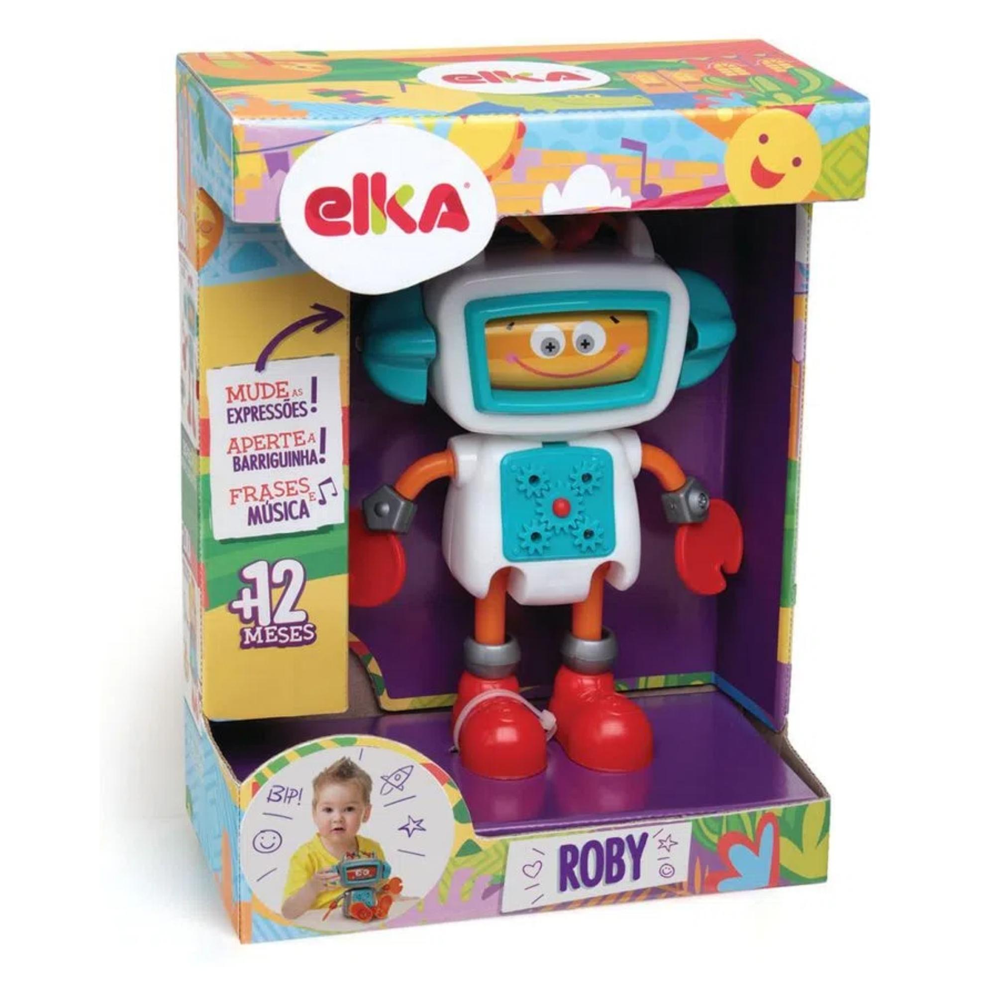 Brinquedo Infantil Roby Robô de Atividades 30cm em Plástico Elka - 671