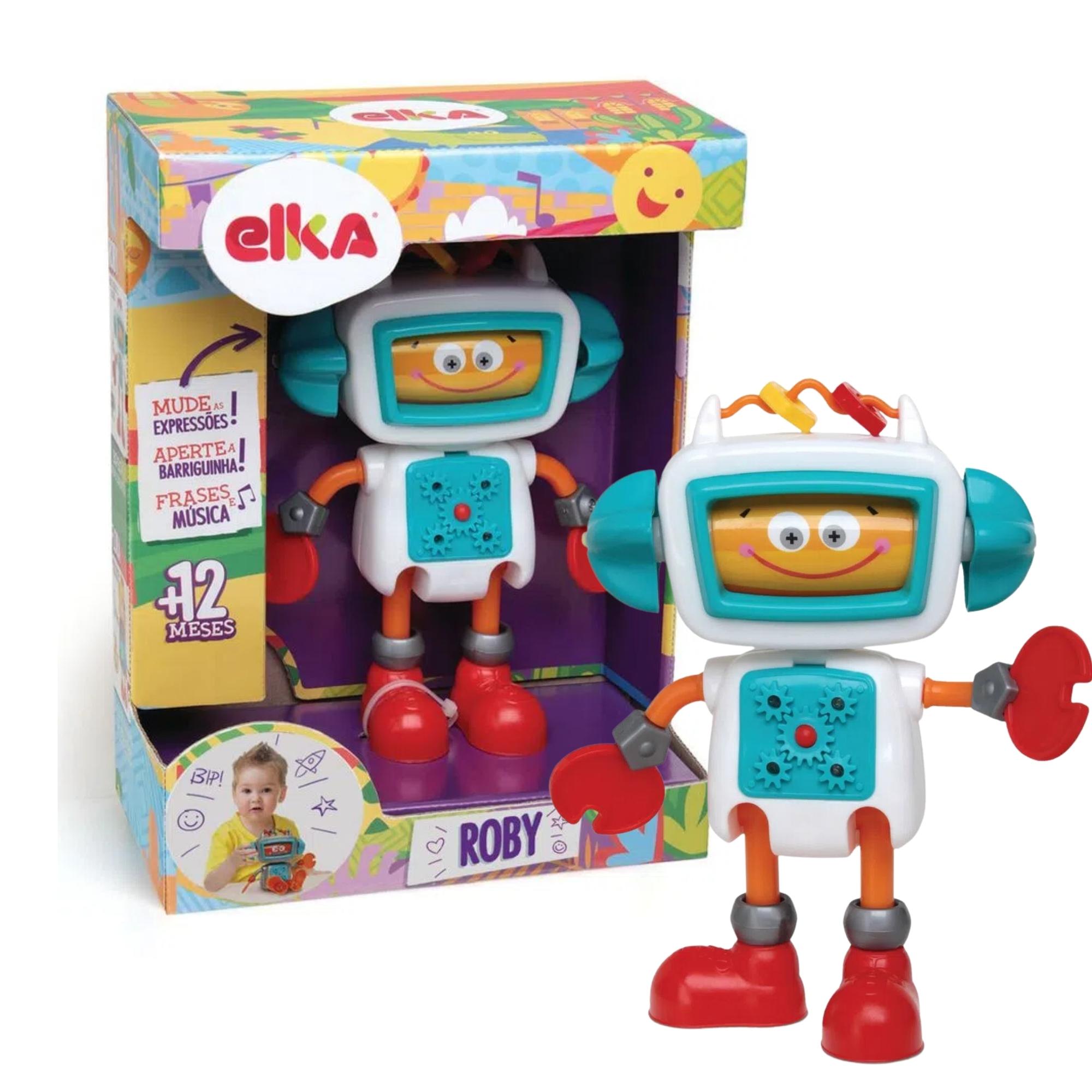 Brinquedo Infantil Roby Robô de Atividades 30cm em Plástico Elka - 671