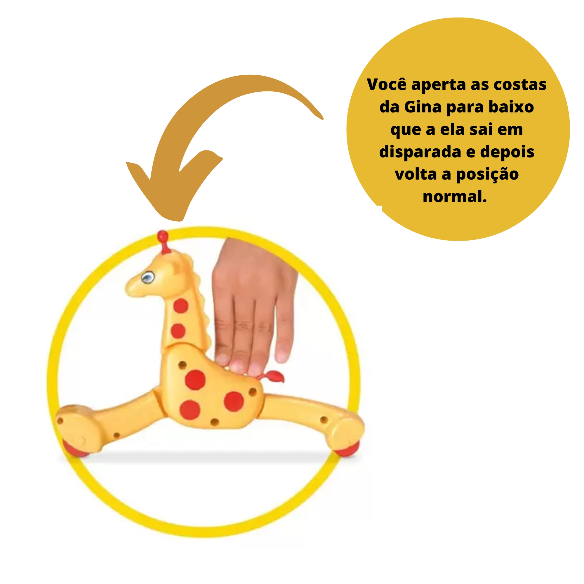Brinquedo Infantil Coleção CoreCore Gina Girafa 22cm Bolinhas Vermelha Plástico Elka Brinq -286