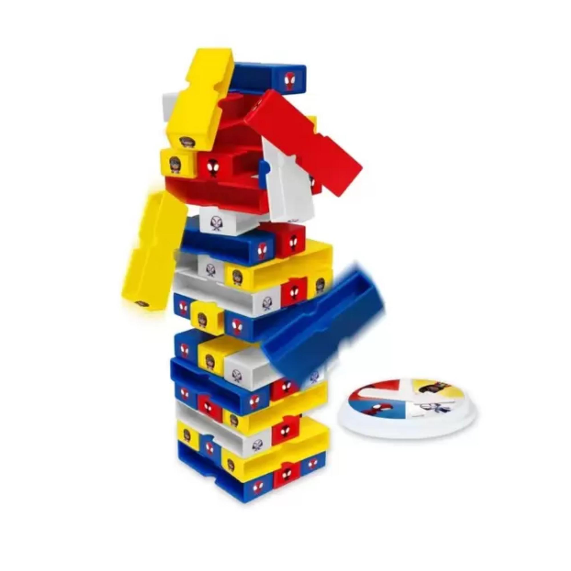 Brinquedo Infantil Jogo Terremoto Torre do Equilíbrio Marvel Spider-Man 48 Blocos Elka - 1217