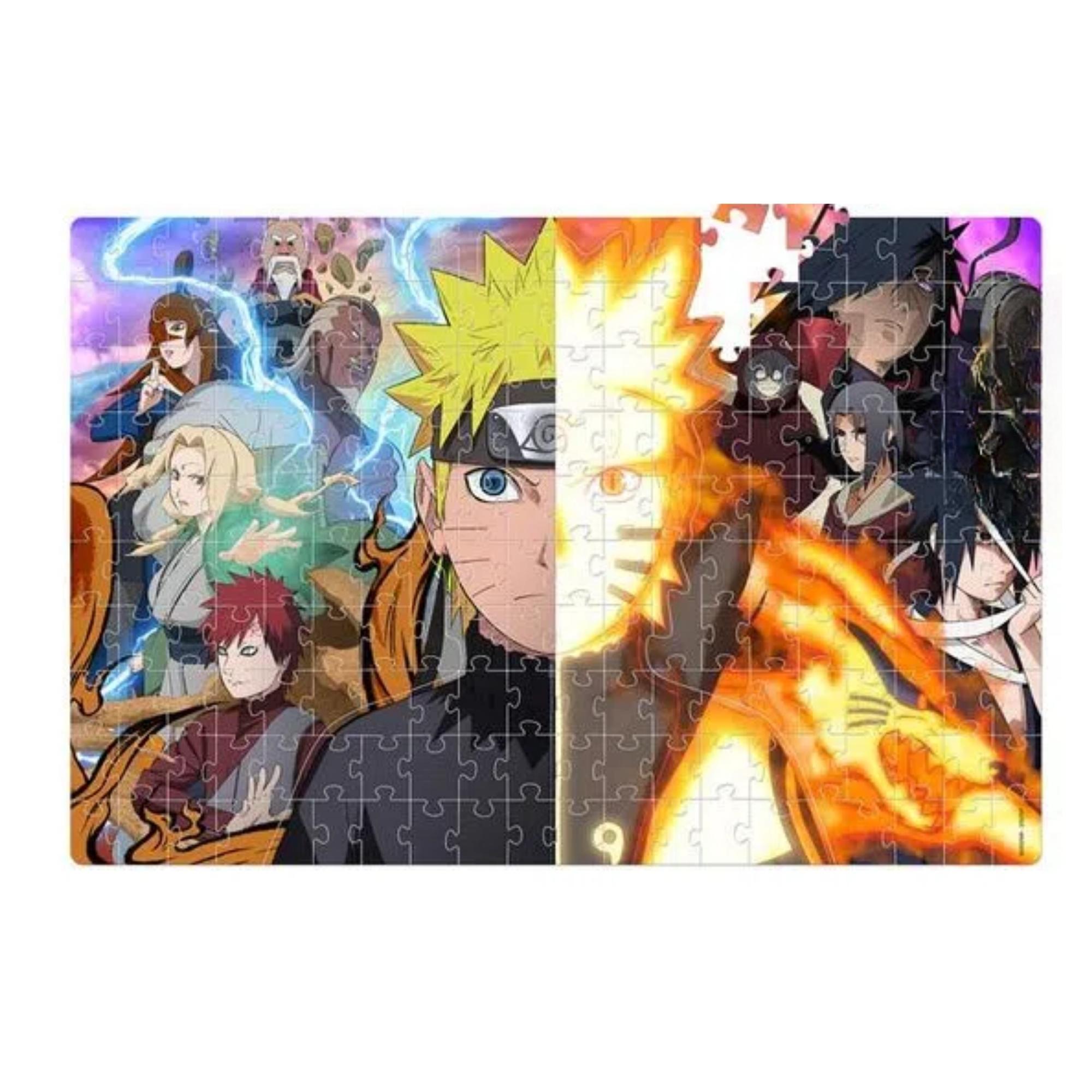 Brinquedo Quebra Cabeça Puzzle Play Naruto Shippuden 200 Peças Formato Especial +7 Anos Elka-1153