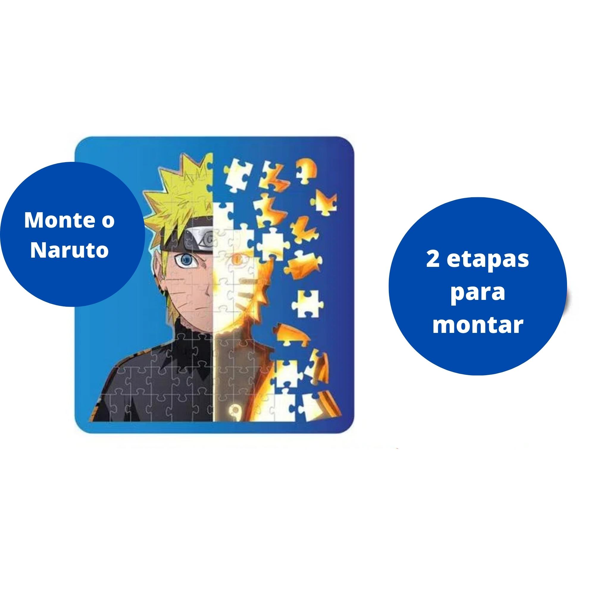 Brinquedo Quebra Cabeça Puzzle Play Naruto Shippuden 200 Peças Formato Especial +7 Anos Elka-1153