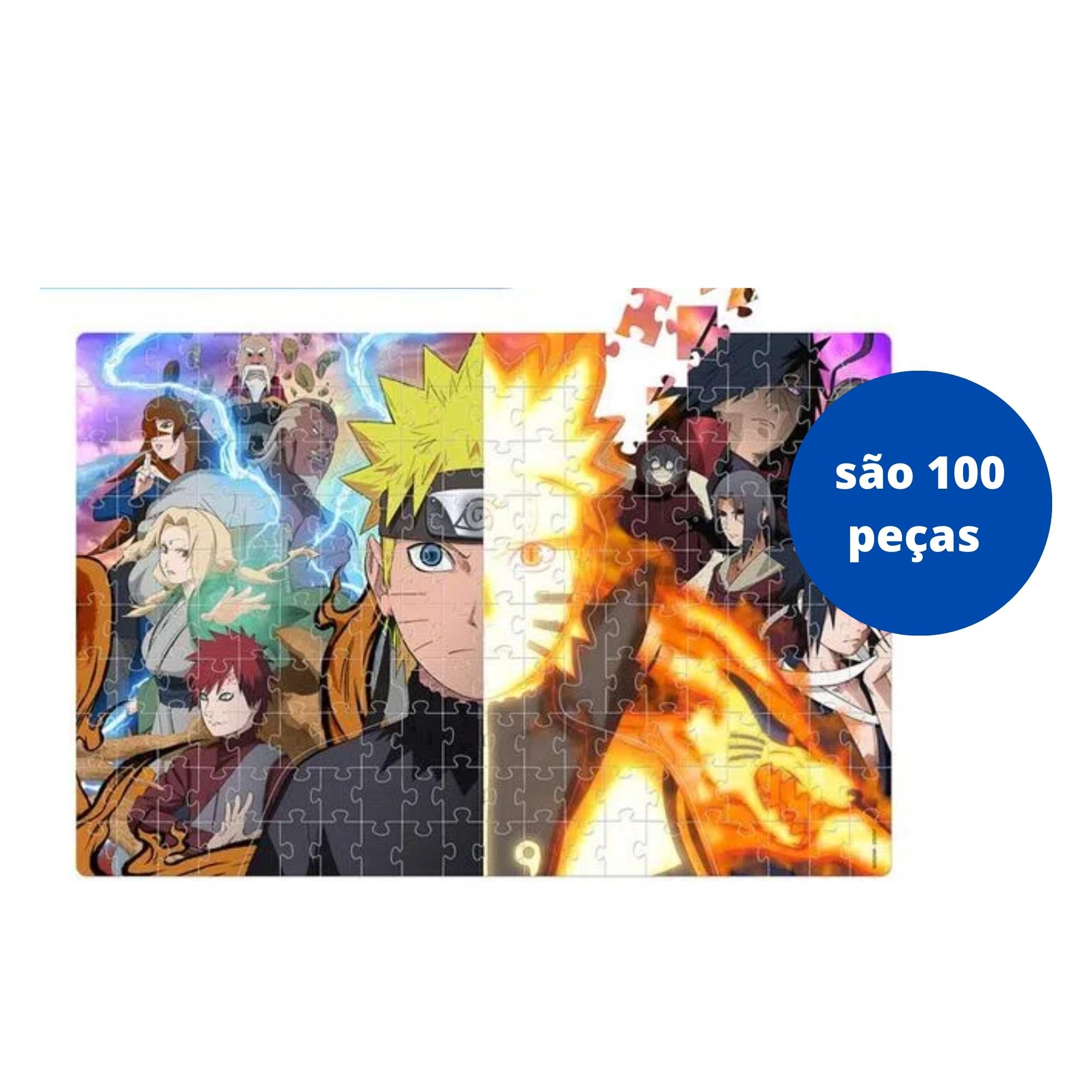Brinquedo Quebra Cabeça Puzzle Play Naruto Shippuden 200 Peças Formato Especial +7 Anos Elka-1153