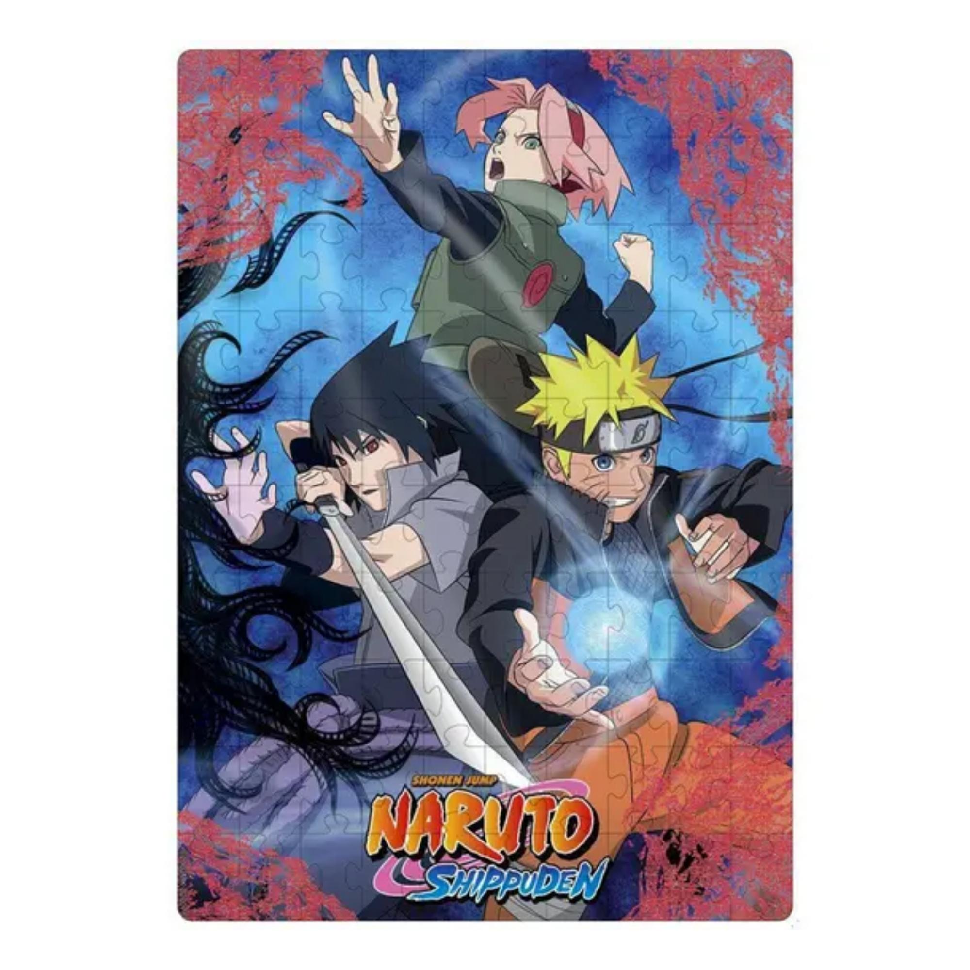 Brinquedo Quebra Cabeças Infantil Puzzle Play 100 Peças Naruto Shippuden Lente Magica Elka-1192