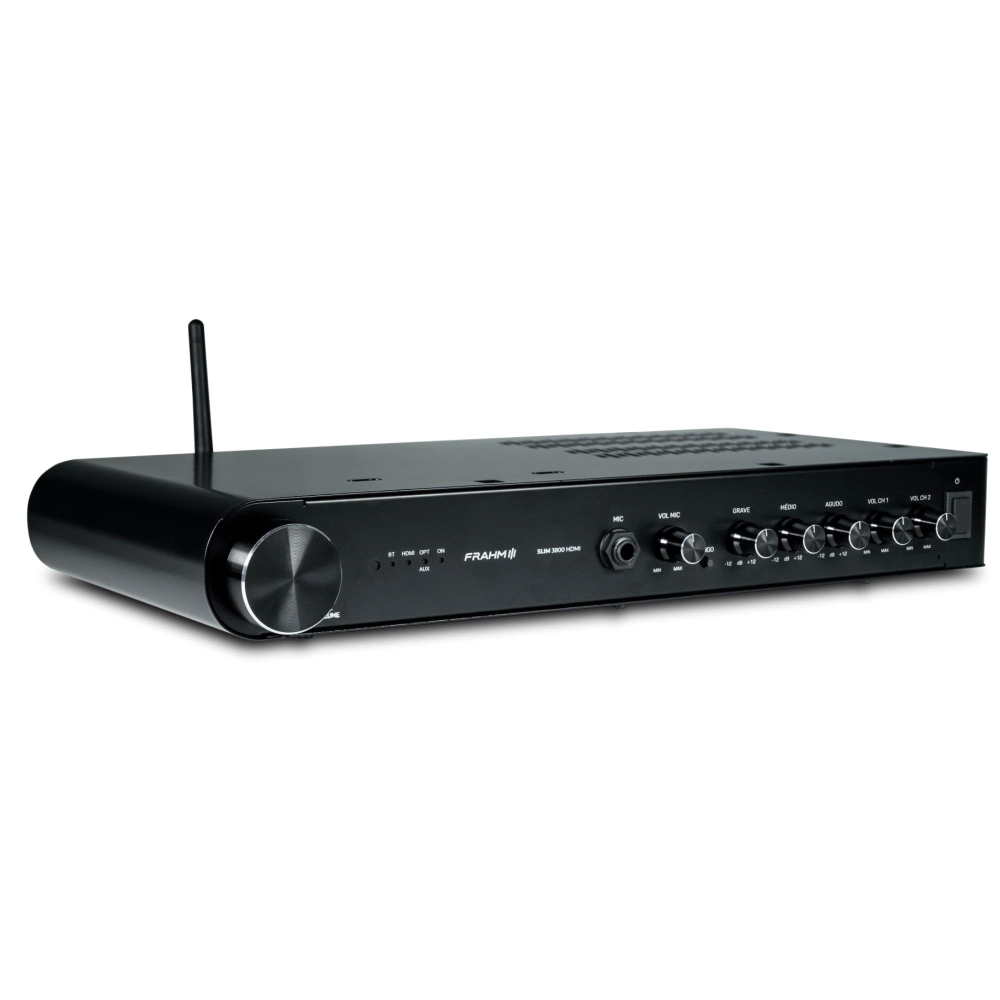Amplificador de Som Profissional Slim 3800 HDMI APP Bivolt Bluetooth USB Microfone Frahm - 32168