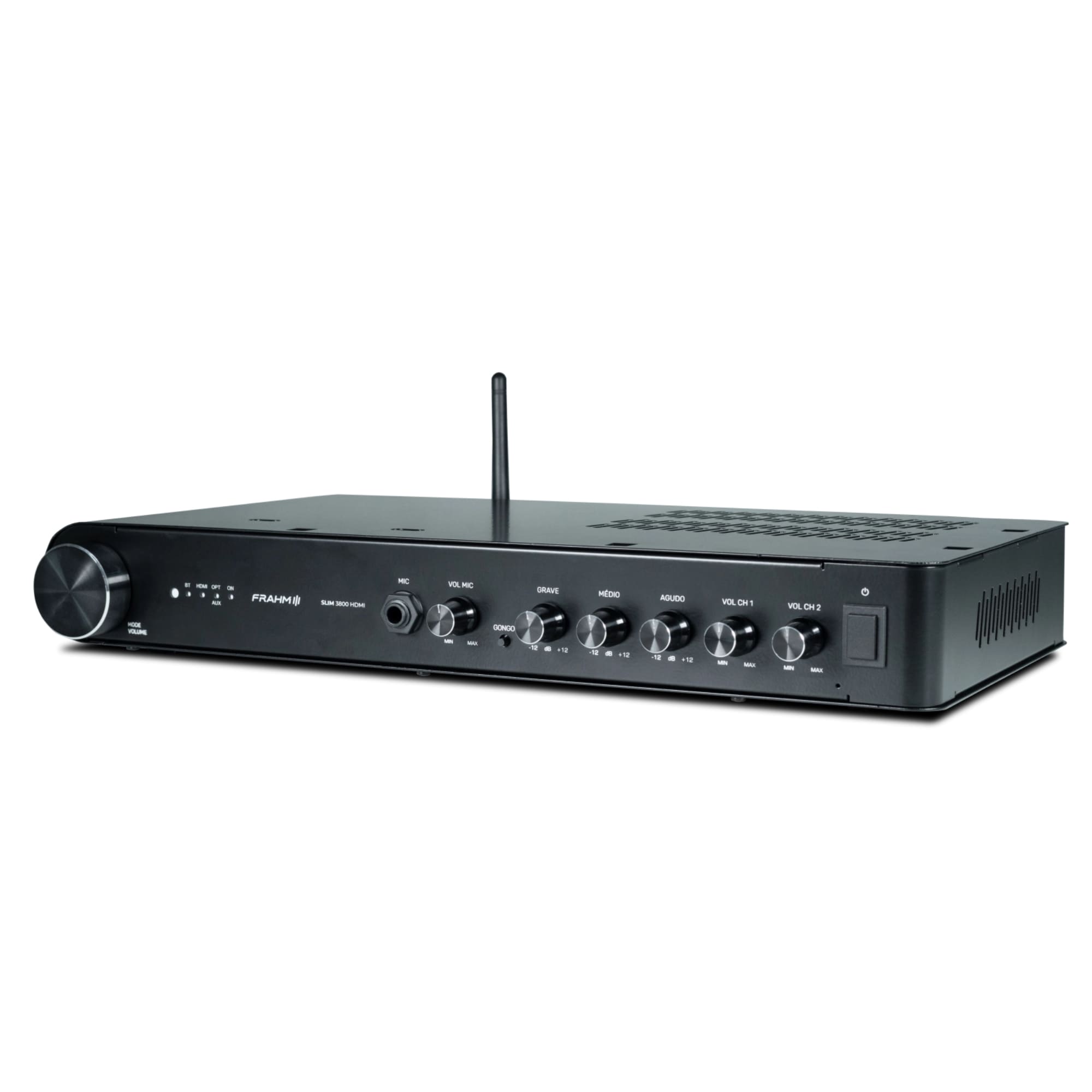 Amplificador de Som Profissional Slim 3800 HDMI APP Bivolt Bluetooth USB Microfone Frahm - 32168