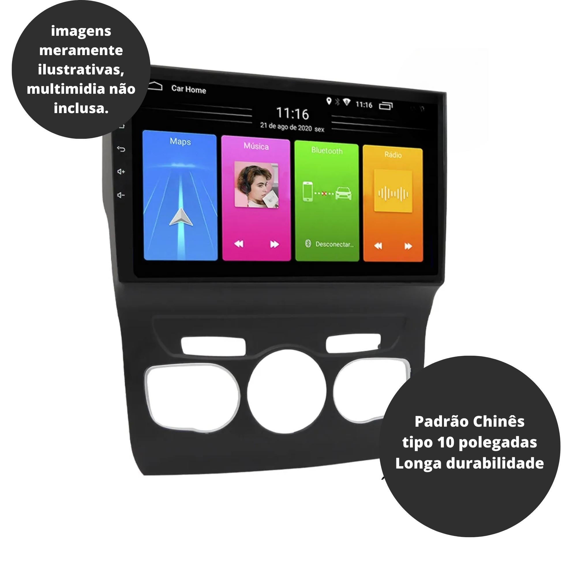 Moldura 10 Polegadas C4 Lounge 2013 2014 2015 2016 Preto Expex - EPX10CI002