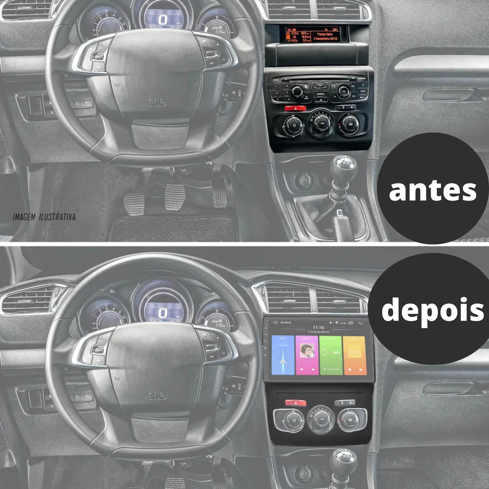 Moldura 10 Polegadas C4 Lounge 2013 2014 2015 2016 Preto Expex - EPX10CI002