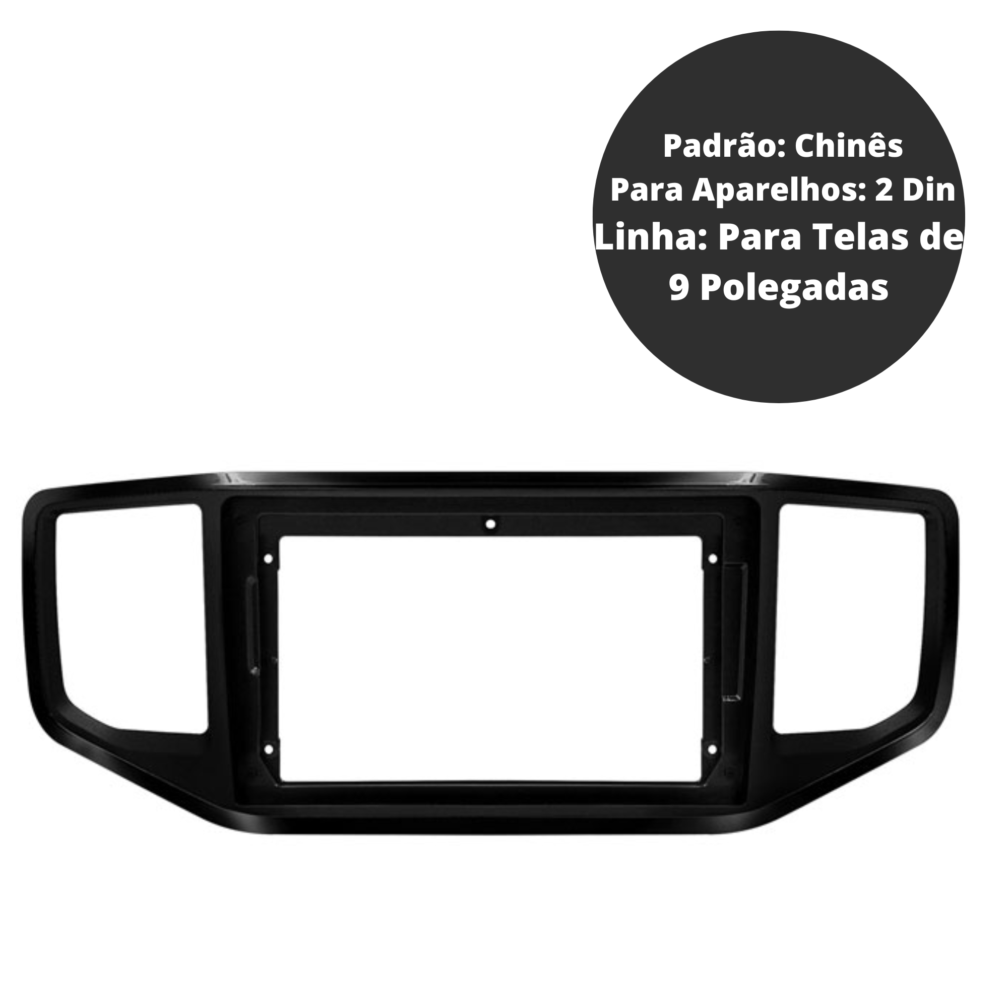 Moldura 9 Polegadas Amarok 2017 2018 2019 2020 2021 Preto Fosco Expex - EPX9VW003