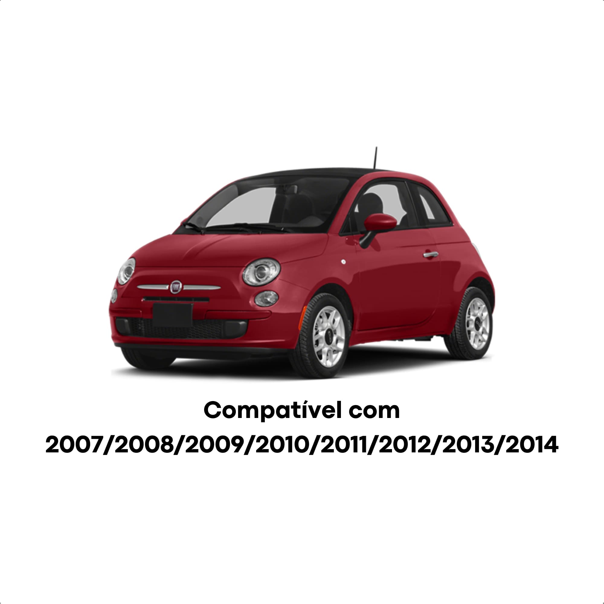Moldura 9 Polegadas Fiat 500 2007 2008 2009 2010 2011 2012 2013 2014 Preto Fosco - Expex EPX9FT013