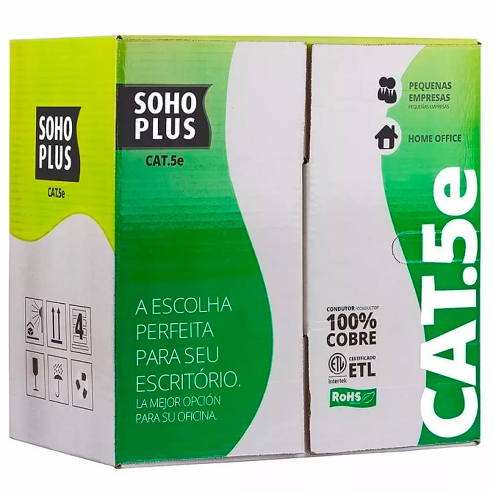 Cabo de rede CAT-5E CMX 305m Azul Lan SOHOPLUS (FURUKAWA)