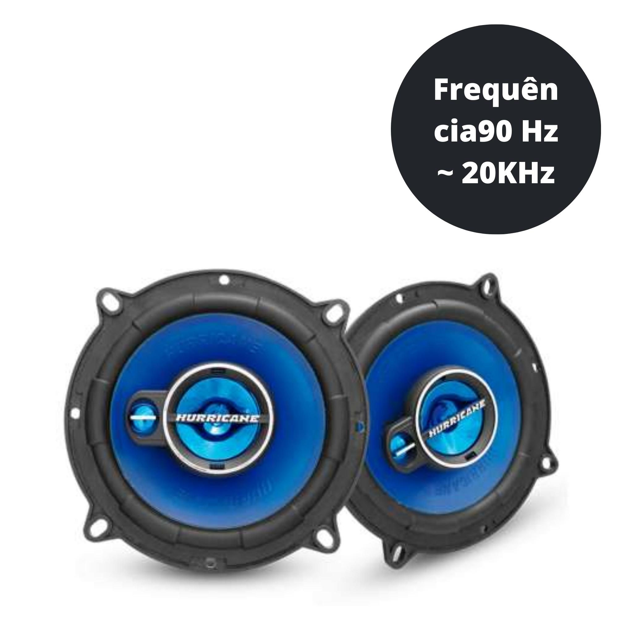 Par de Alto Falantes p/ Carro Triaxial Universal 5" 100W RMS 4 Ohms Azul Hurricane - AF10000191