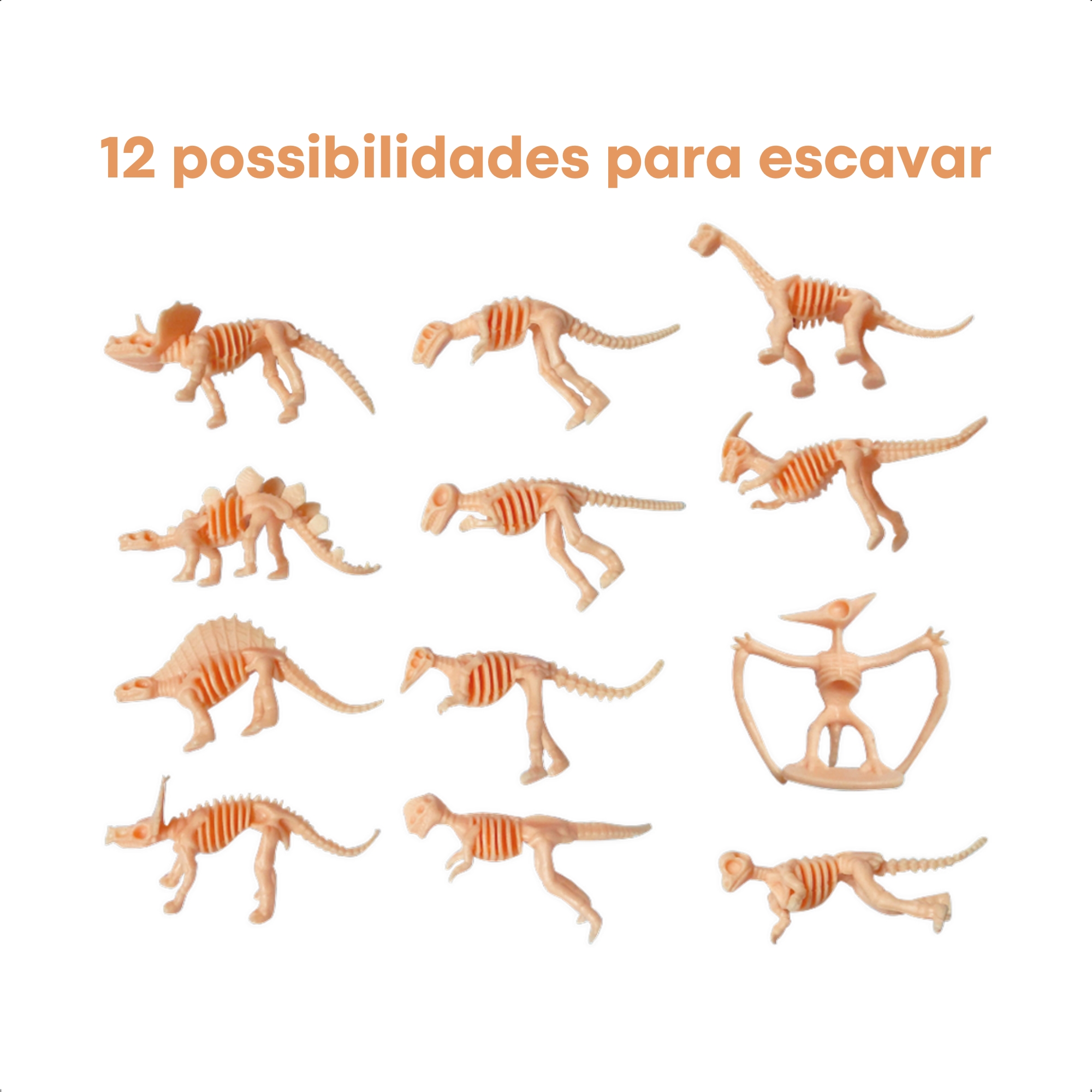 Brinquedo Sortido Escavação Dinossauro Fóssil Jurassic Fun Kit Escavação - BR1447 Multikids