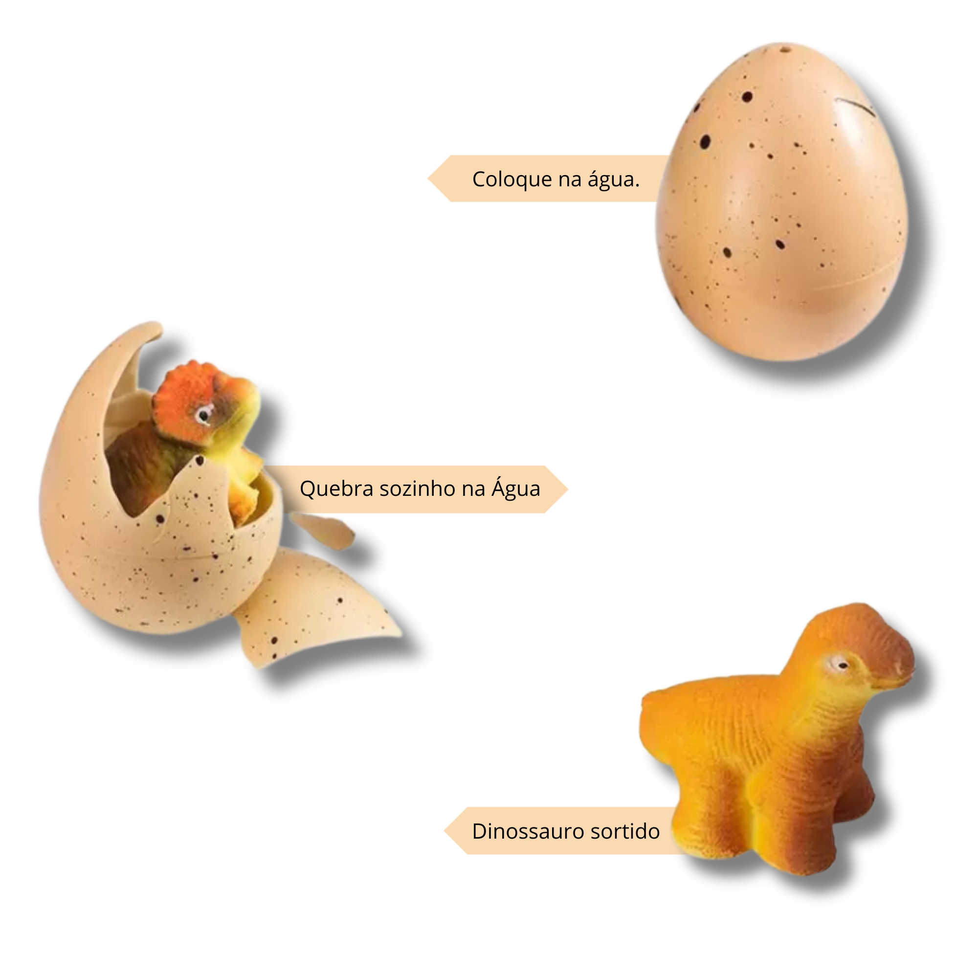 Brinquedo 1 Ovo Dinossauro Fóssil Egg M Cresce na Água Dinossauro Sortido Pop Toys - Multikids