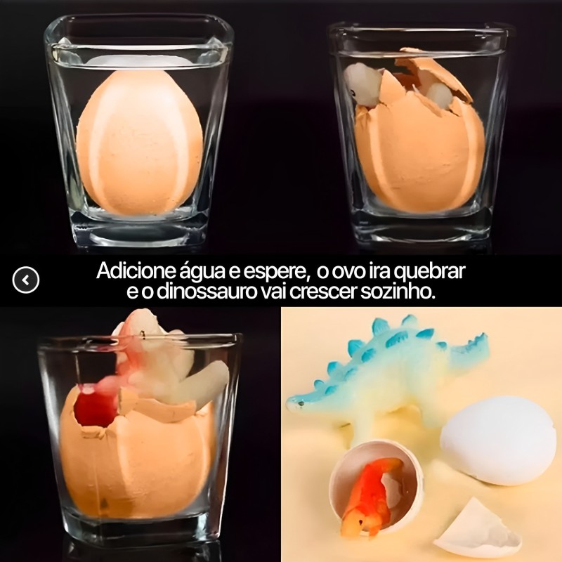 Brinquedo 1 Ovo Dinossauro Fóssil Egg M Cresce na Água Dinossauro Sortido Pop Toys - Multikids