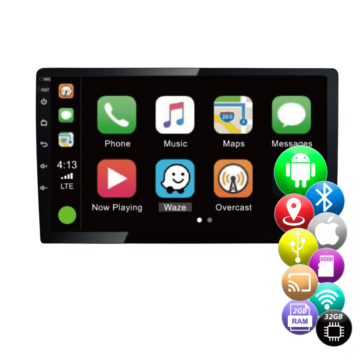 Multimidia Android Slim Full TOUC 9 Polegadas Painel IPS Celular 32GB/2GB  H-TECH - HT-9223CA