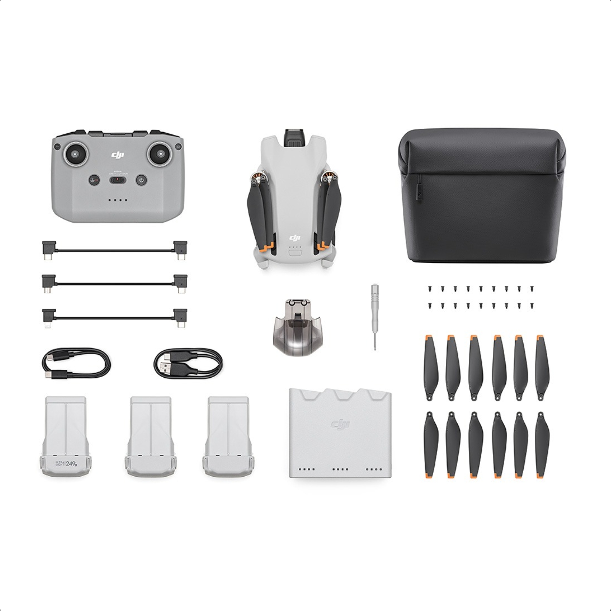 Drone DJI Mini 3 RCN1 Fly More Combo 10km Vídeo 31/51 Min Gravação Resistente Ventos-DJI DJI024
