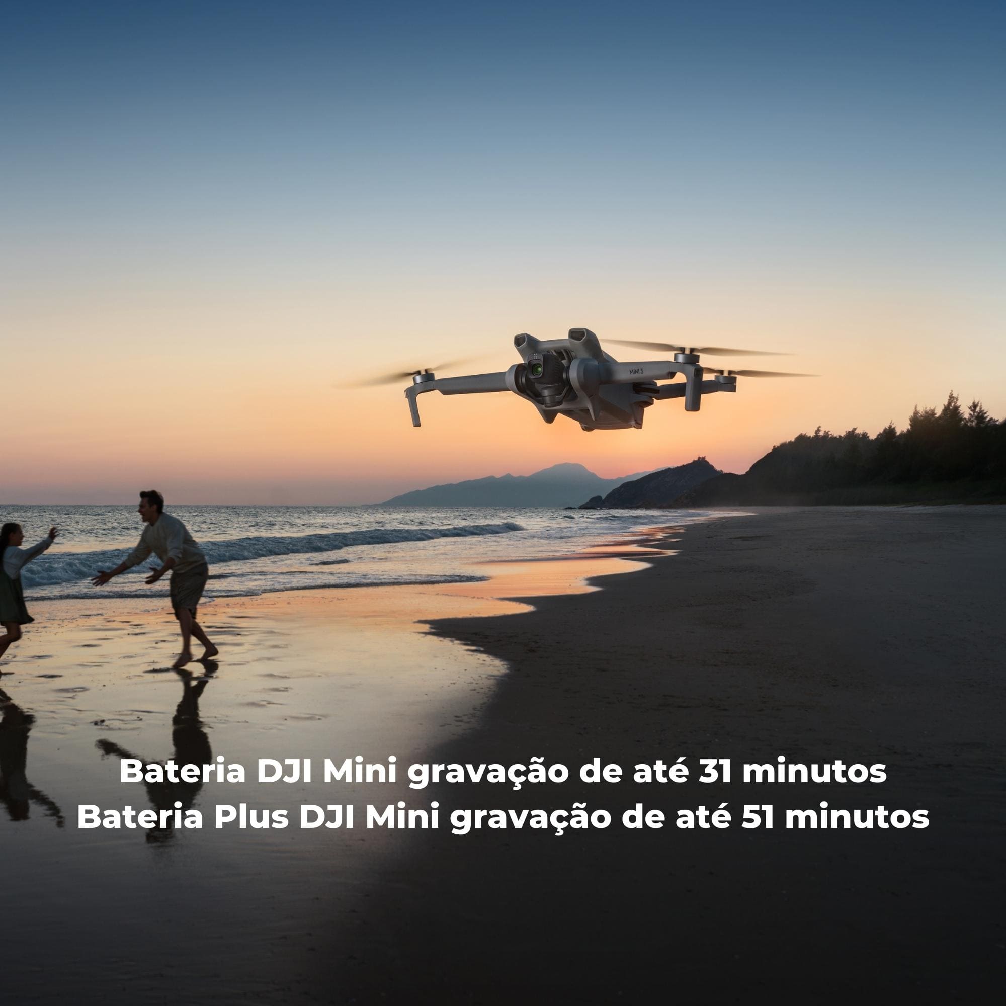 Drone DJI Mini 3 RCN1 Fly More Combo 10km Vídeo 31/51 Min Gravação Resistente Ventos-DJI DJI024