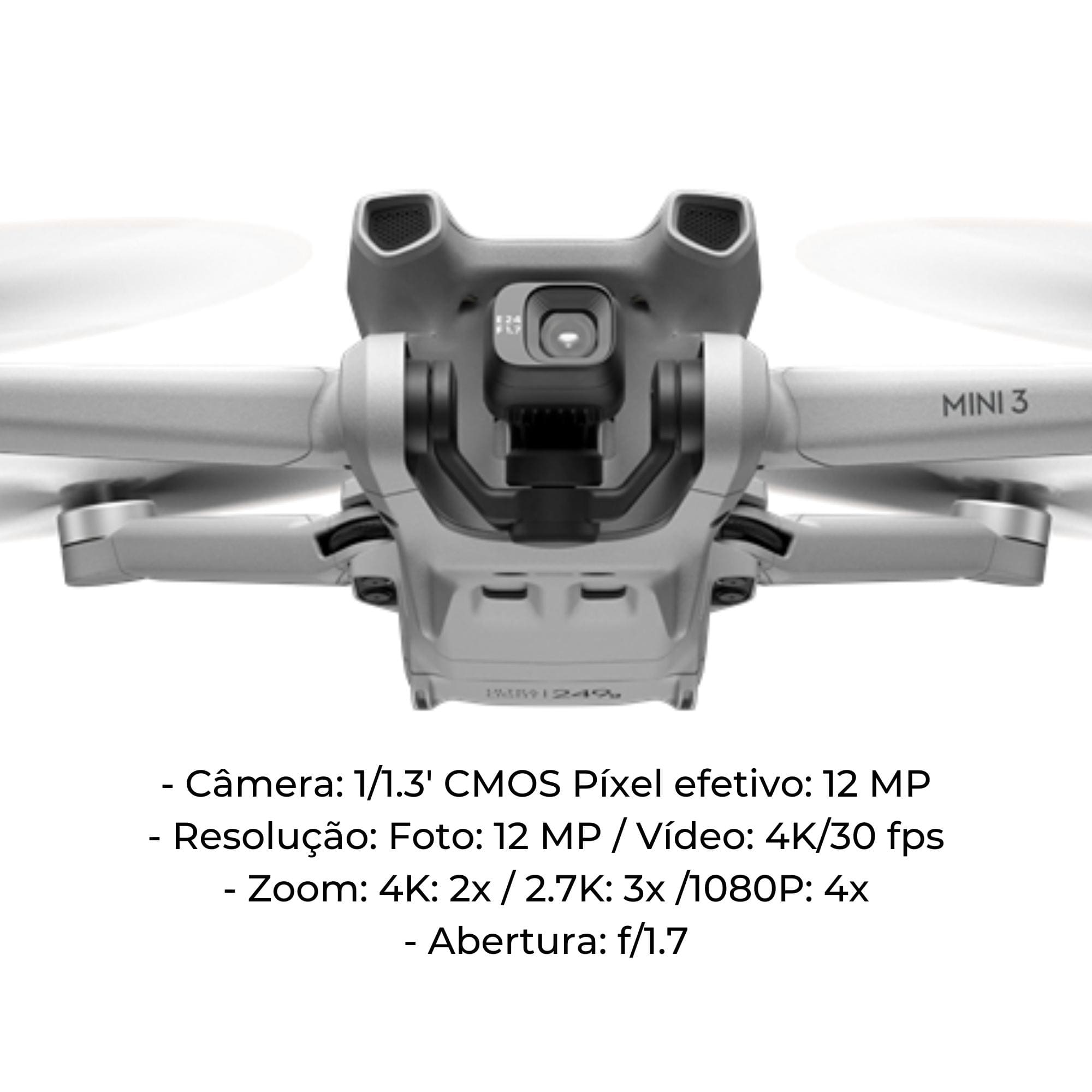 Drone DJI Mini 3 RCN1 Fly More Combo 10km Vídeo 31/51 Min Gravação Resistente Ventos-DJI DJI024