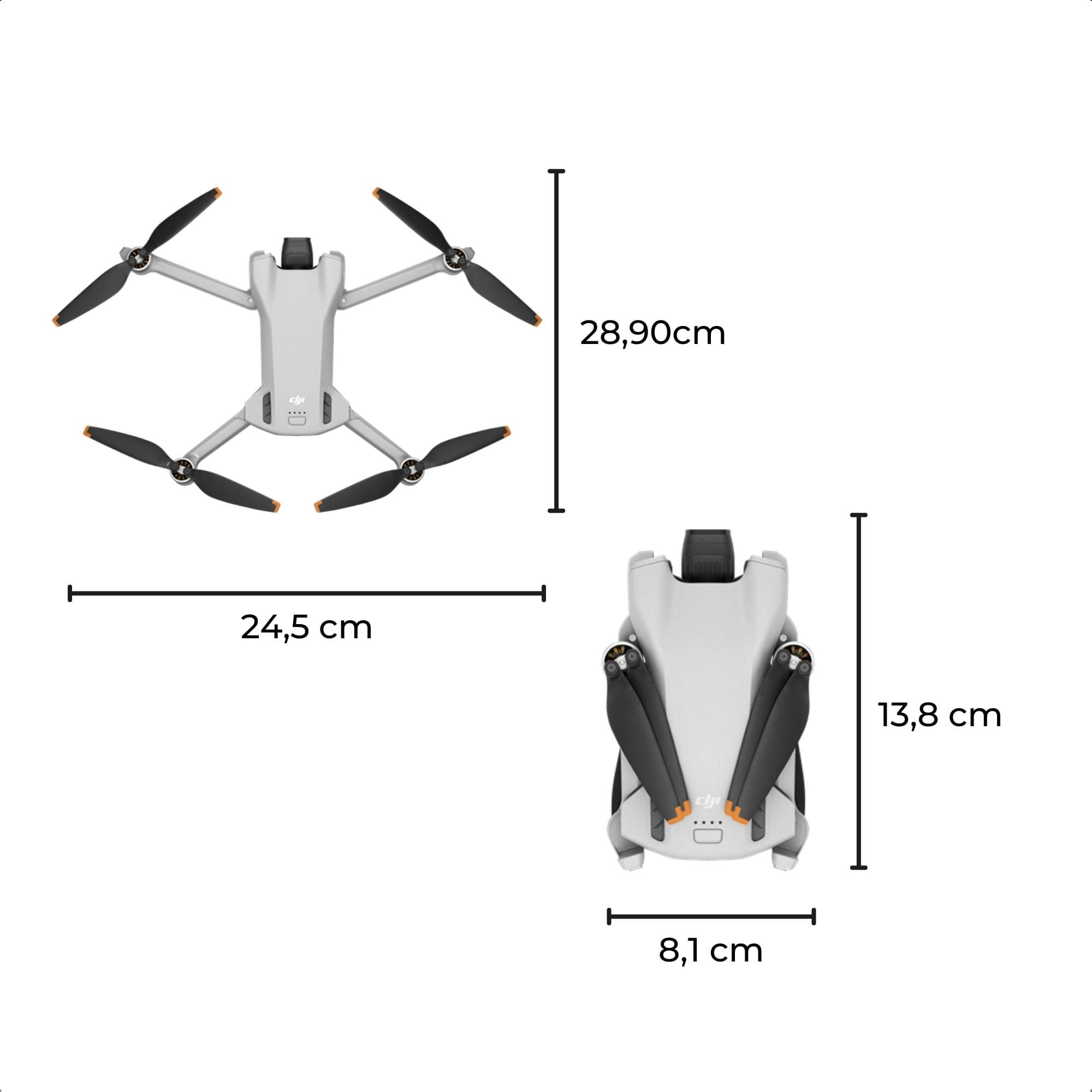 Drone DJI Mini 3 RCN1 Fly More Combo 10km Vídeo 31/51 Min Gravação Resistente Ventos-DJI DJI024