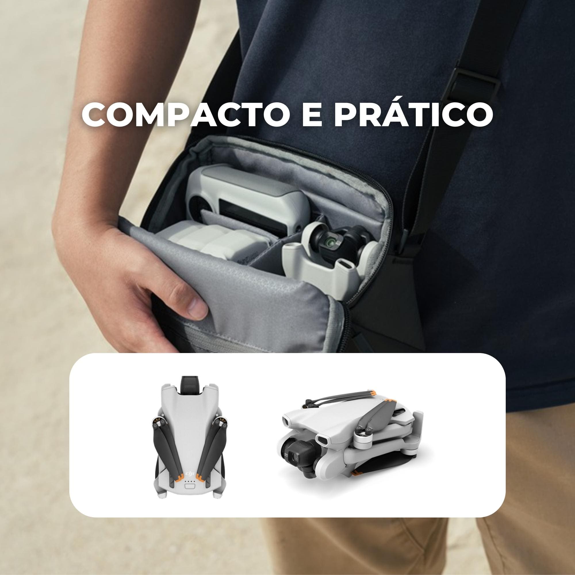 Drone DJI Mini 3 RCN1 Fly More Combo 10km Vídeo 31/51 Min Gravação Resistente Ventos-DJI DJI024