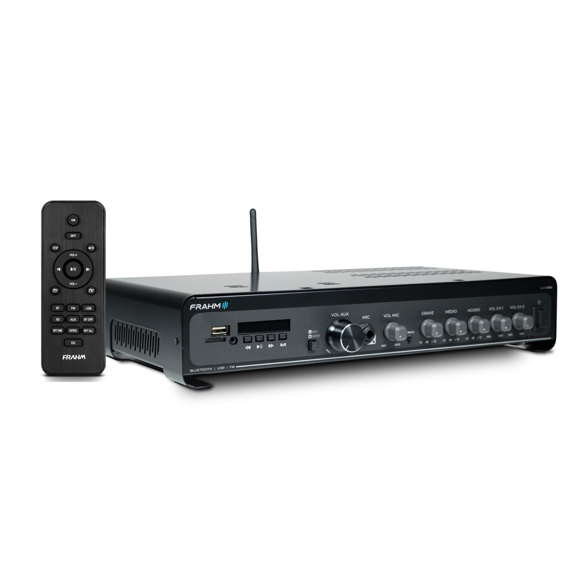 Amplificador Slim 3700 Optical G5 Som Ambiente Potência 240W RMS Bivolt Mono Classe D Frahm - 32112