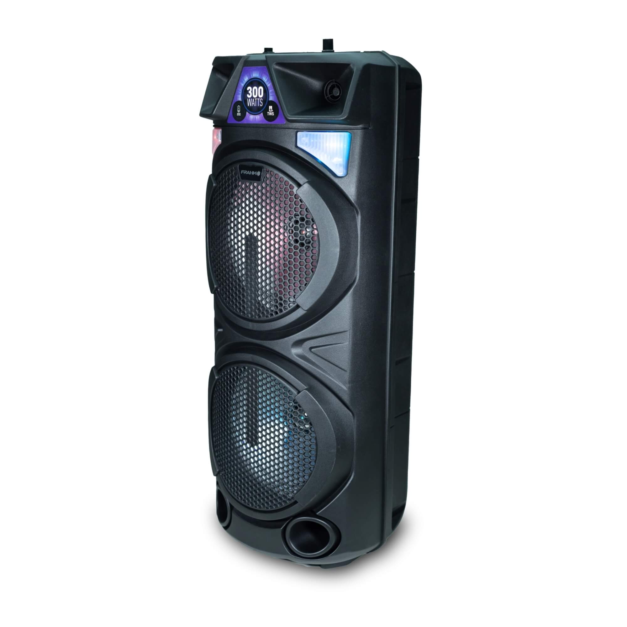 Caixa de Som Ativa 300W RMS Bluetooth Show de Luzes +7 Horas de Autonomia TF300 TWS Frahm - 32267