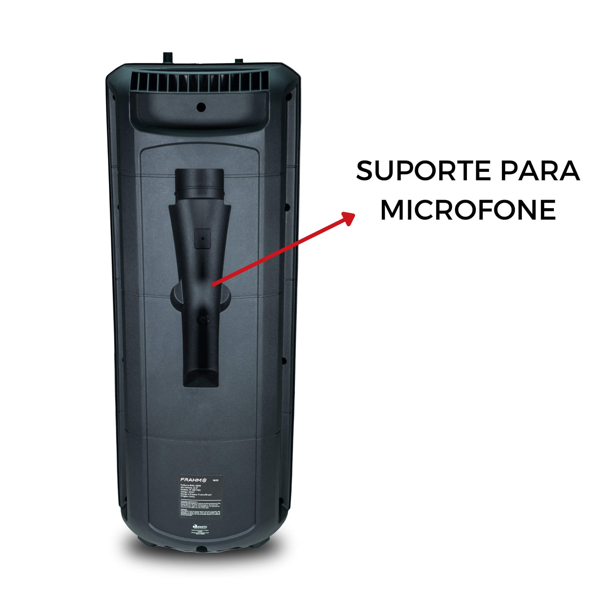 Caixa de Som Ativa 300W RMS Bluetooth Show de Luzes +7 Horas de Autonomia TF300 TWS Frahm - 32267