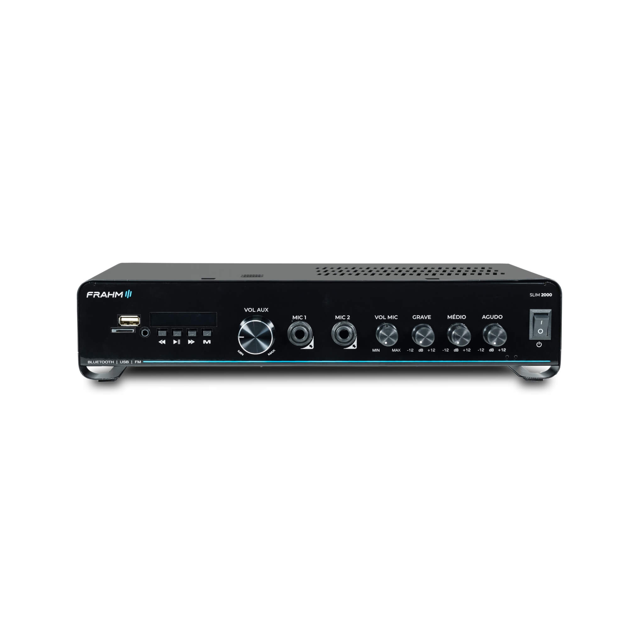 Amplificador Receiver Som Ambiente Slim 2000 G5 120W RMS RCA USB P2 e Micro SD Frahm 32105